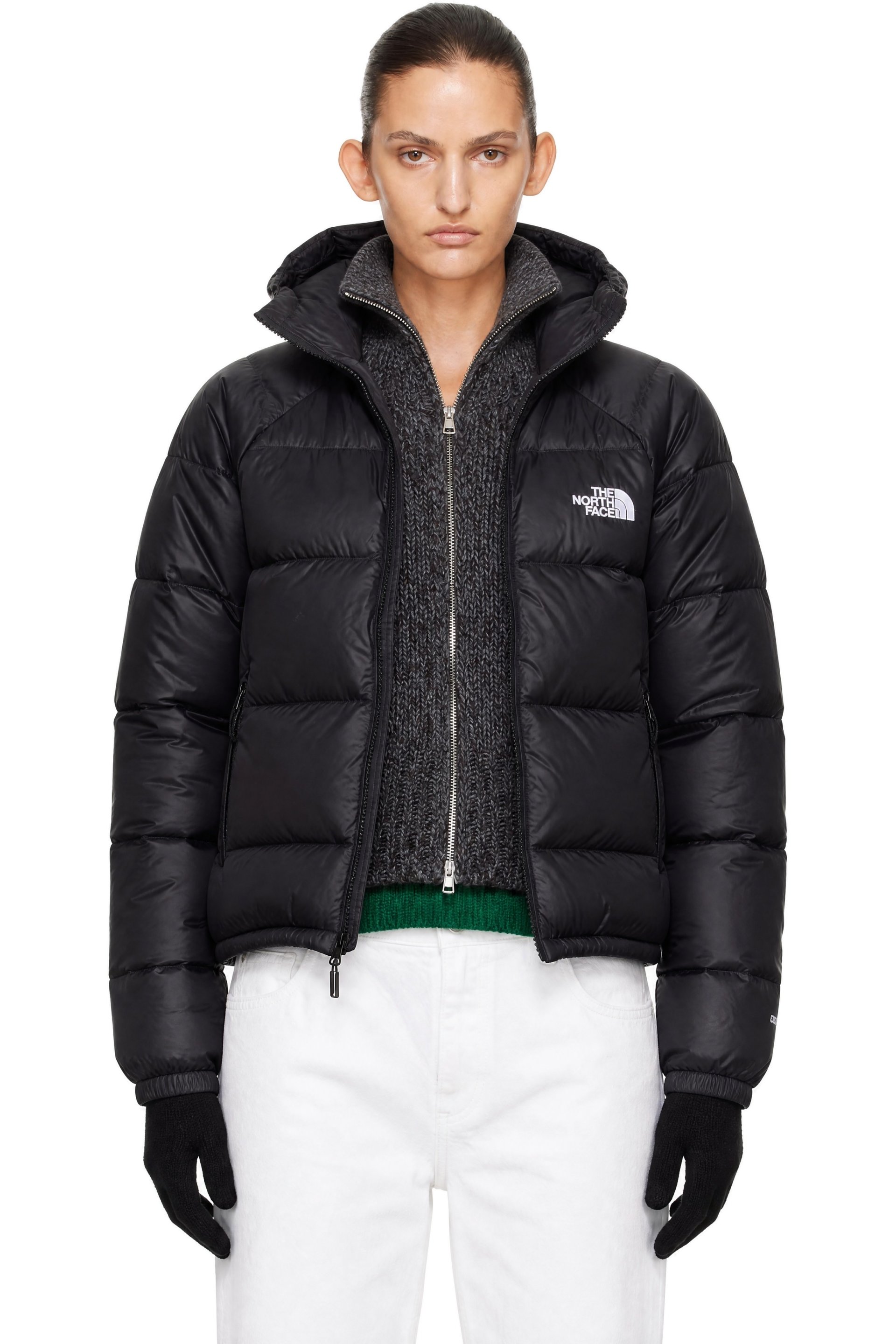 The North Face - Blouson noir rembourré en duvet à capuche - Hydrenalite