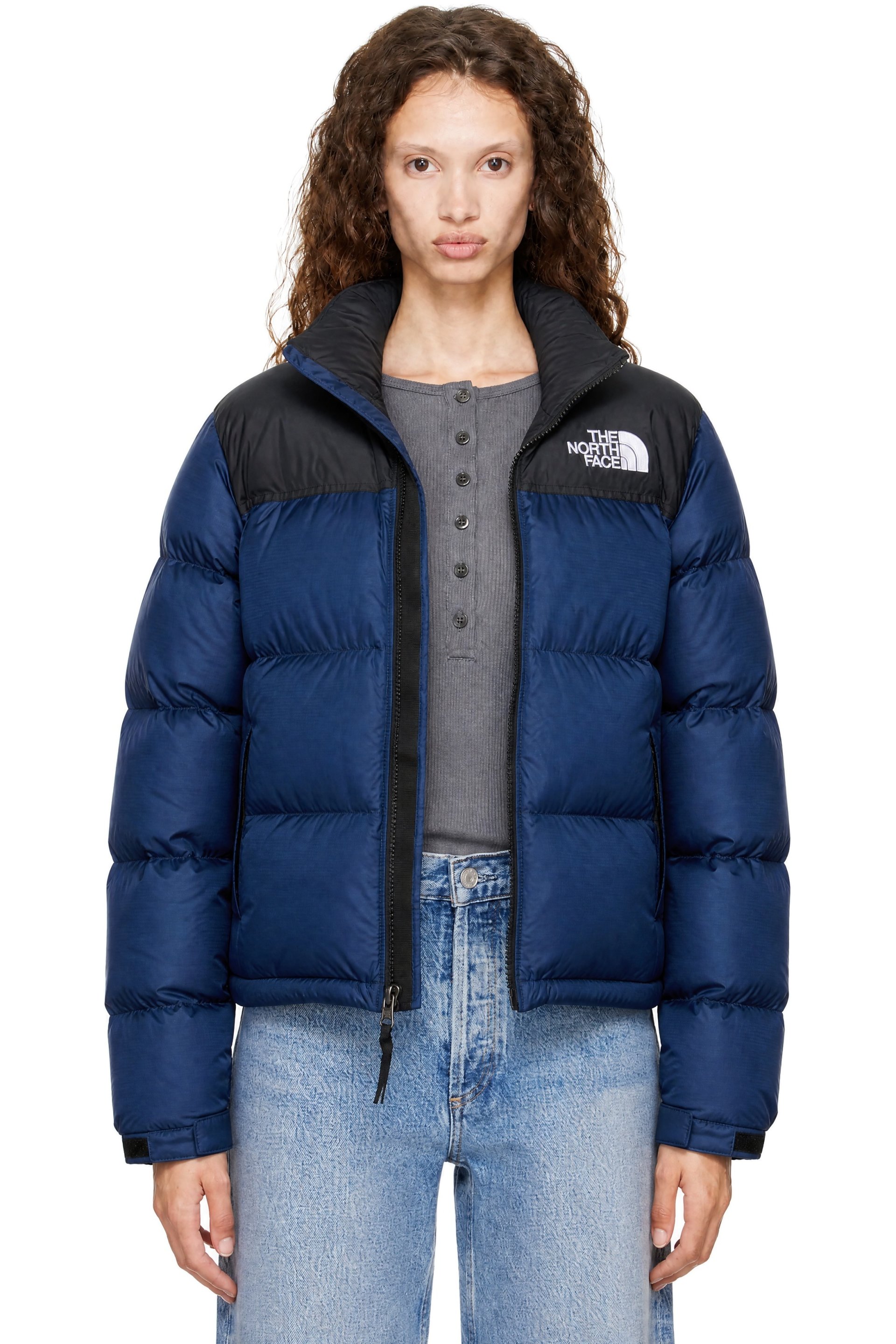 The North Face - Blouson rétro 1996 Nuptse bleu marine rembourré en duvet