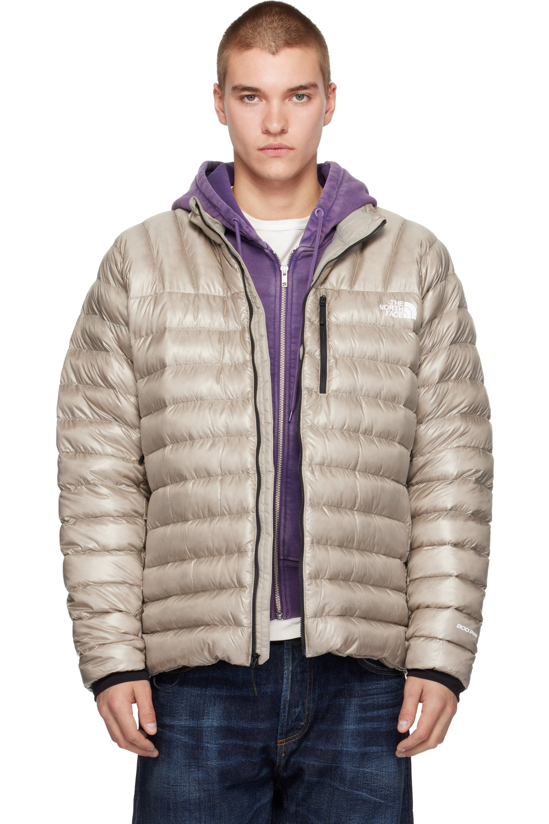 The North Face - Blouson Breithorn gris rembourré en duvet - Summit Series