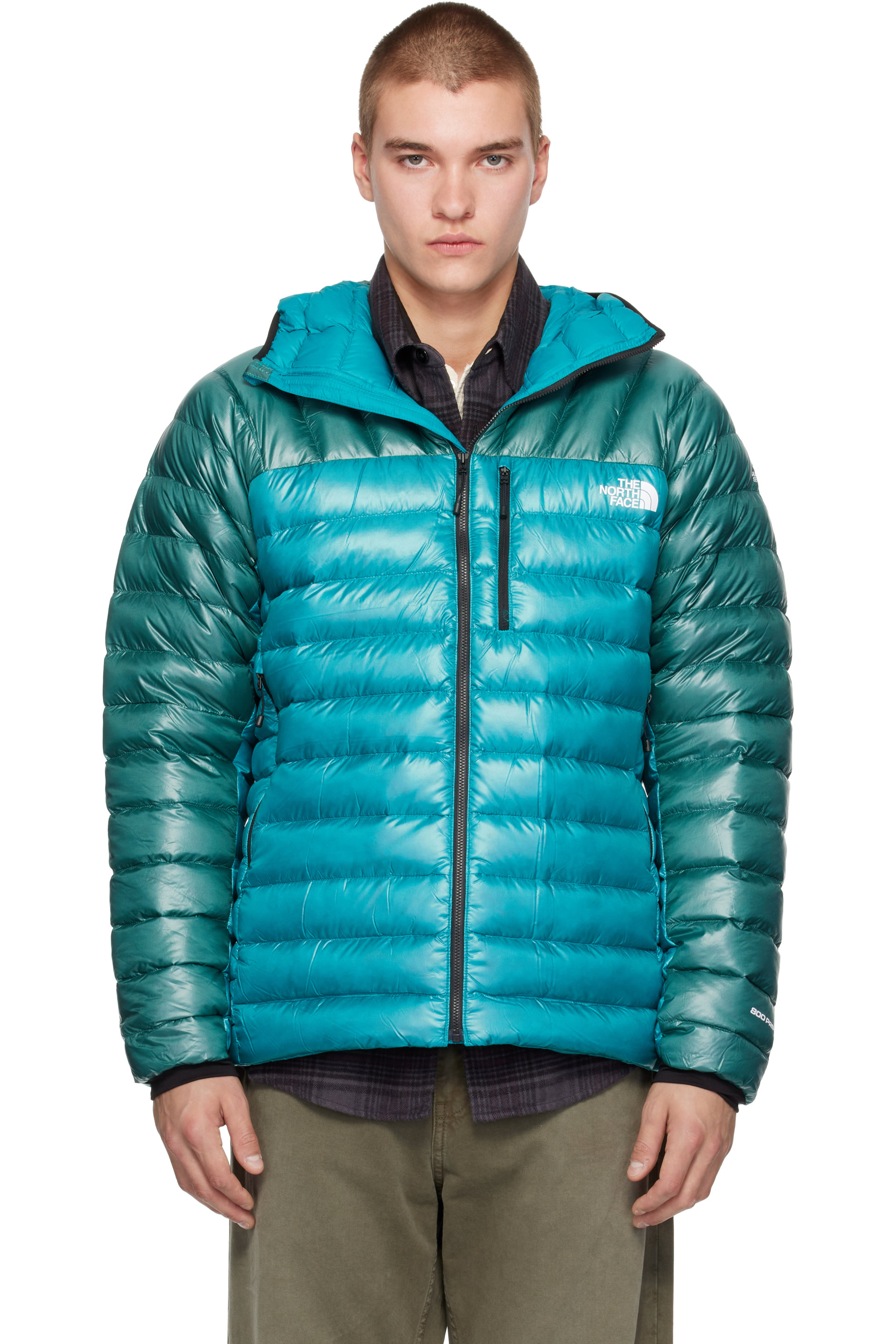 The North Face - Blouson Breithorn vert rembourré duvet à capuche - Summit Series