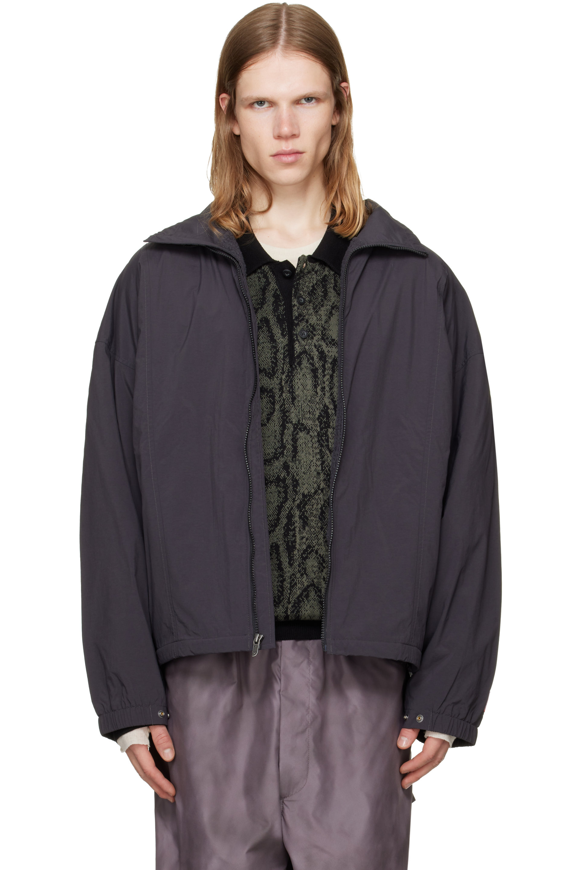 The North Face - Blouson gris en nylon à doublure en molleton - TNF Red Box