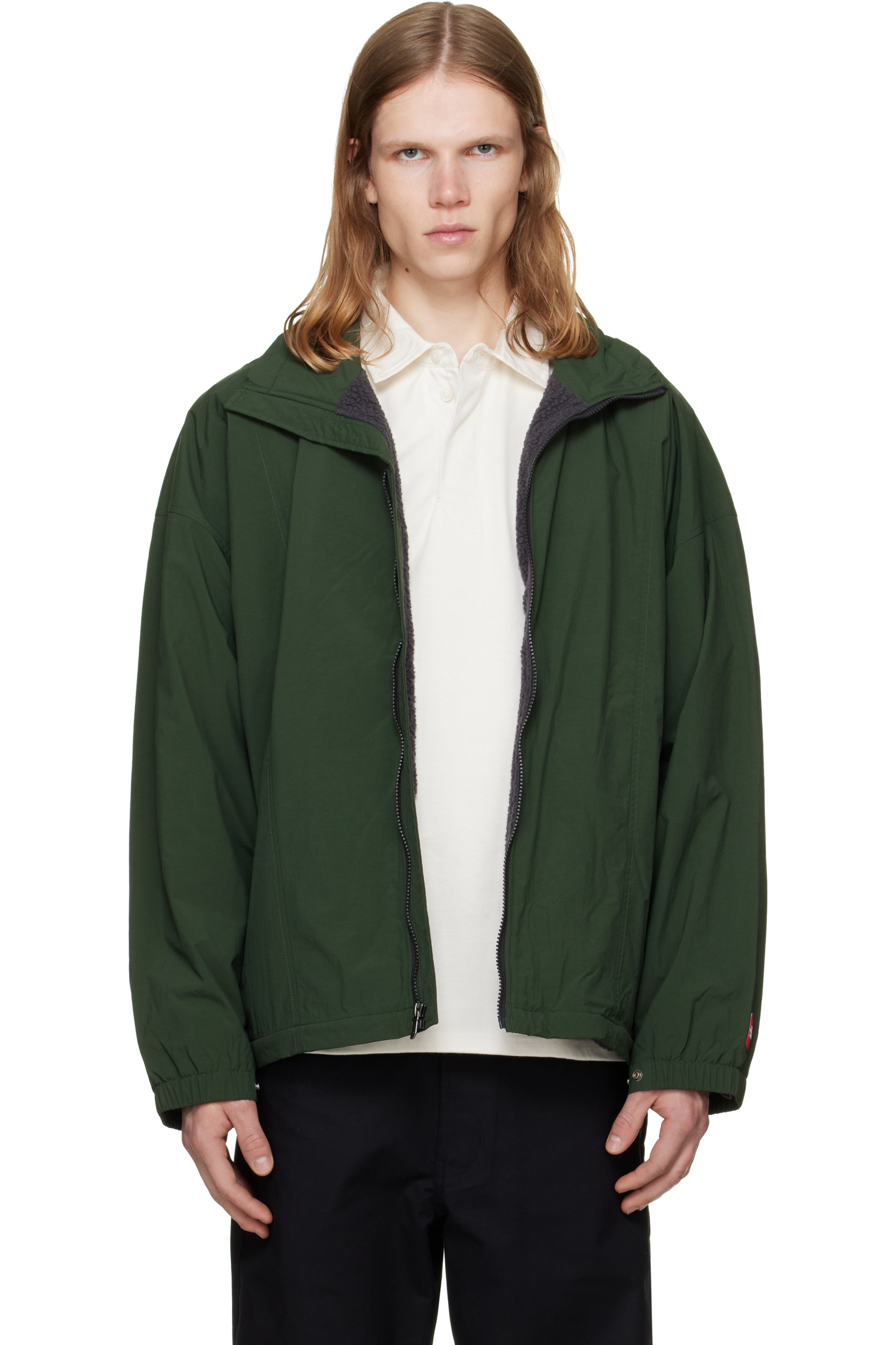 The North Face - Blouson vert en nylon à doublure en molleton - TNF Red Box