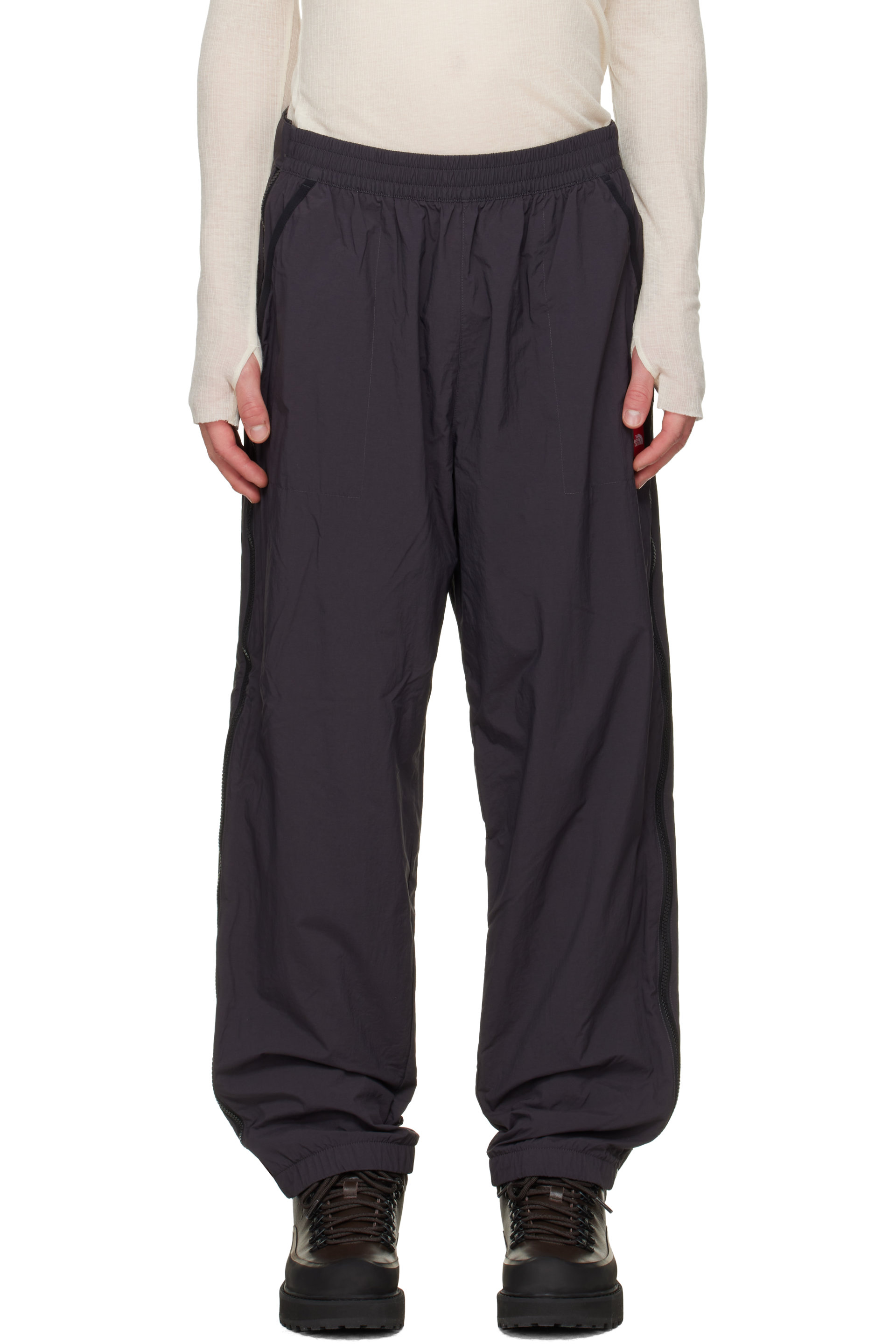 The North Face - Pantalon de survêtement gris à glissières - TNF Red Box