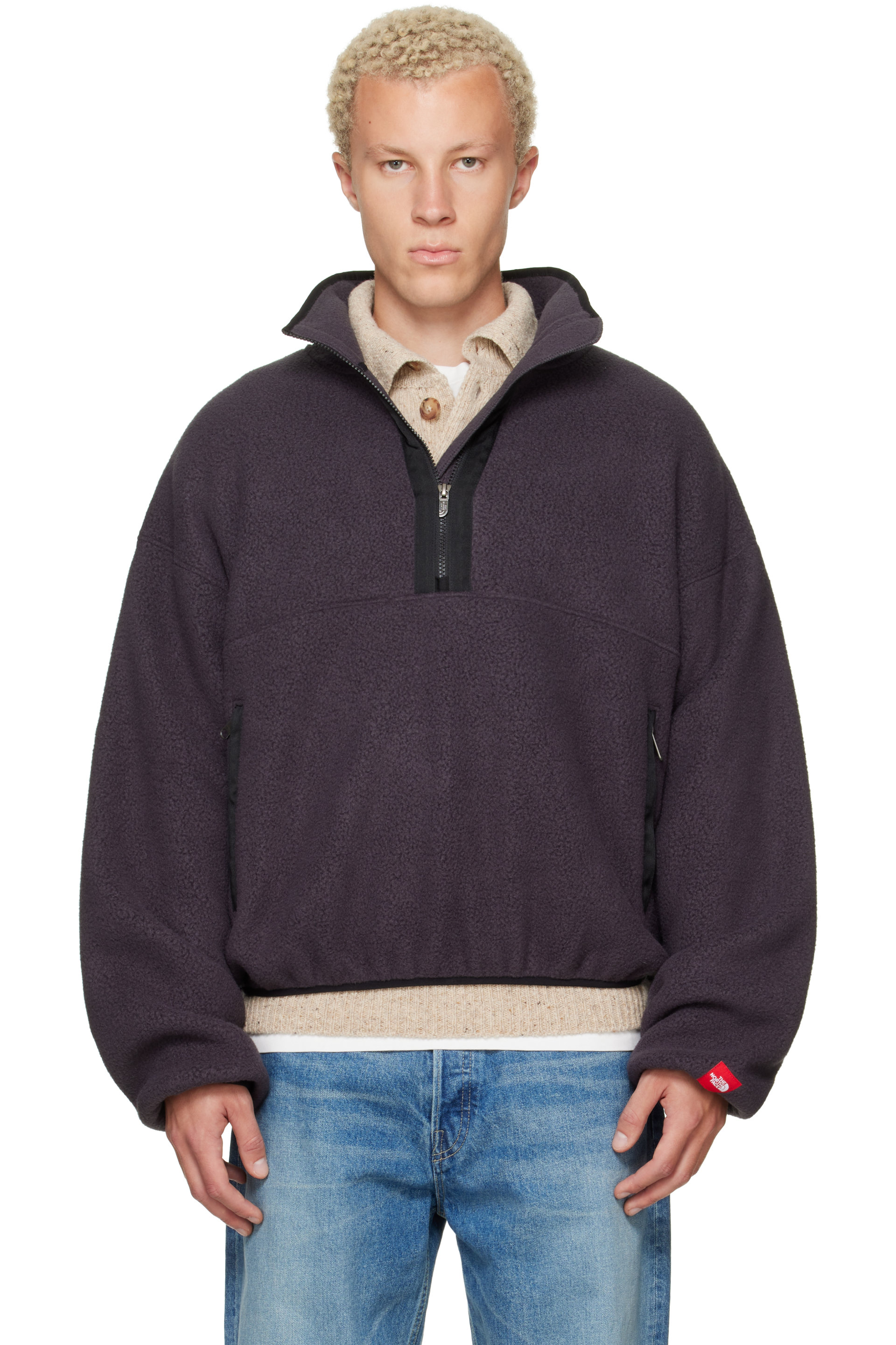 The North Face - Blouson rouge en molleton à demi-glissière - TNF Red Box
