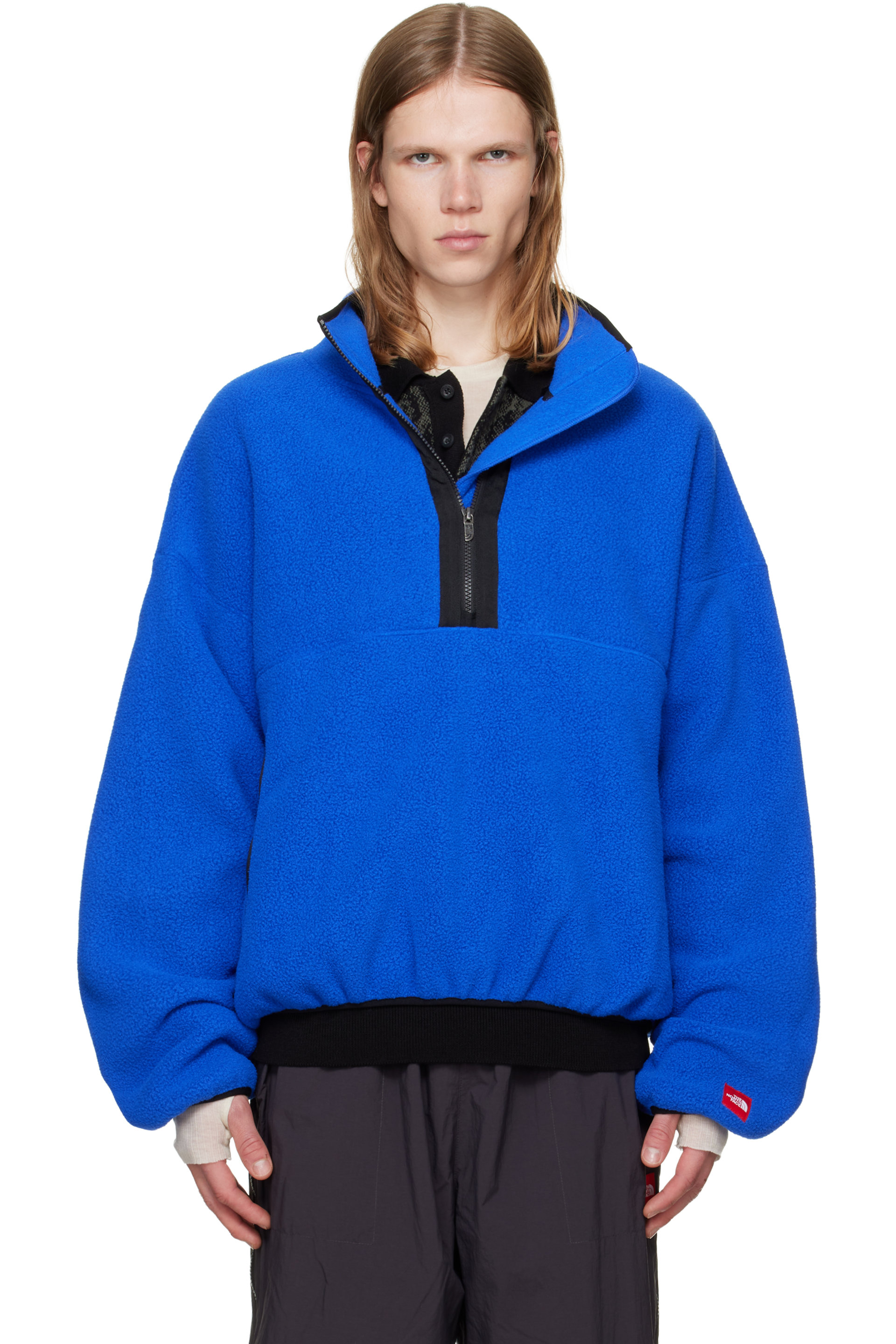 The North Face - Blouson bleu en molleton à demi-glissière - TNF Red Box