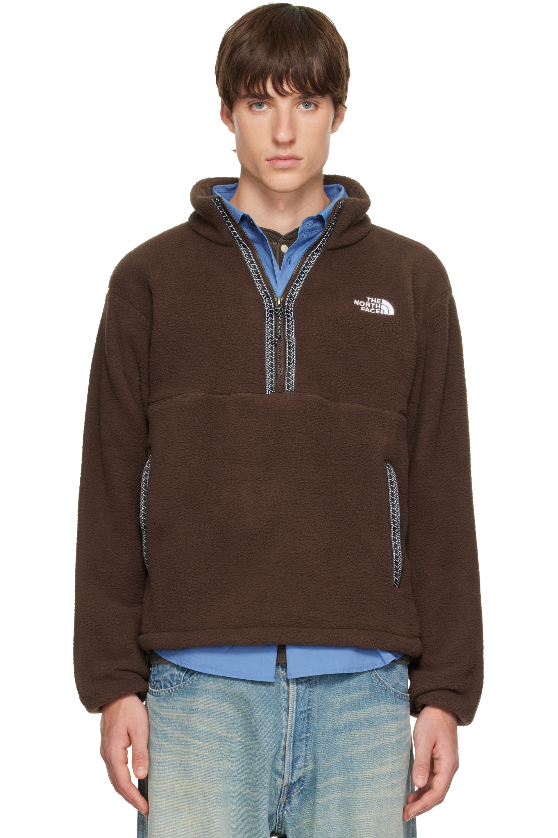 The North Face - Brown TNF Fleeski 1/4-Zip Pullover Sweater