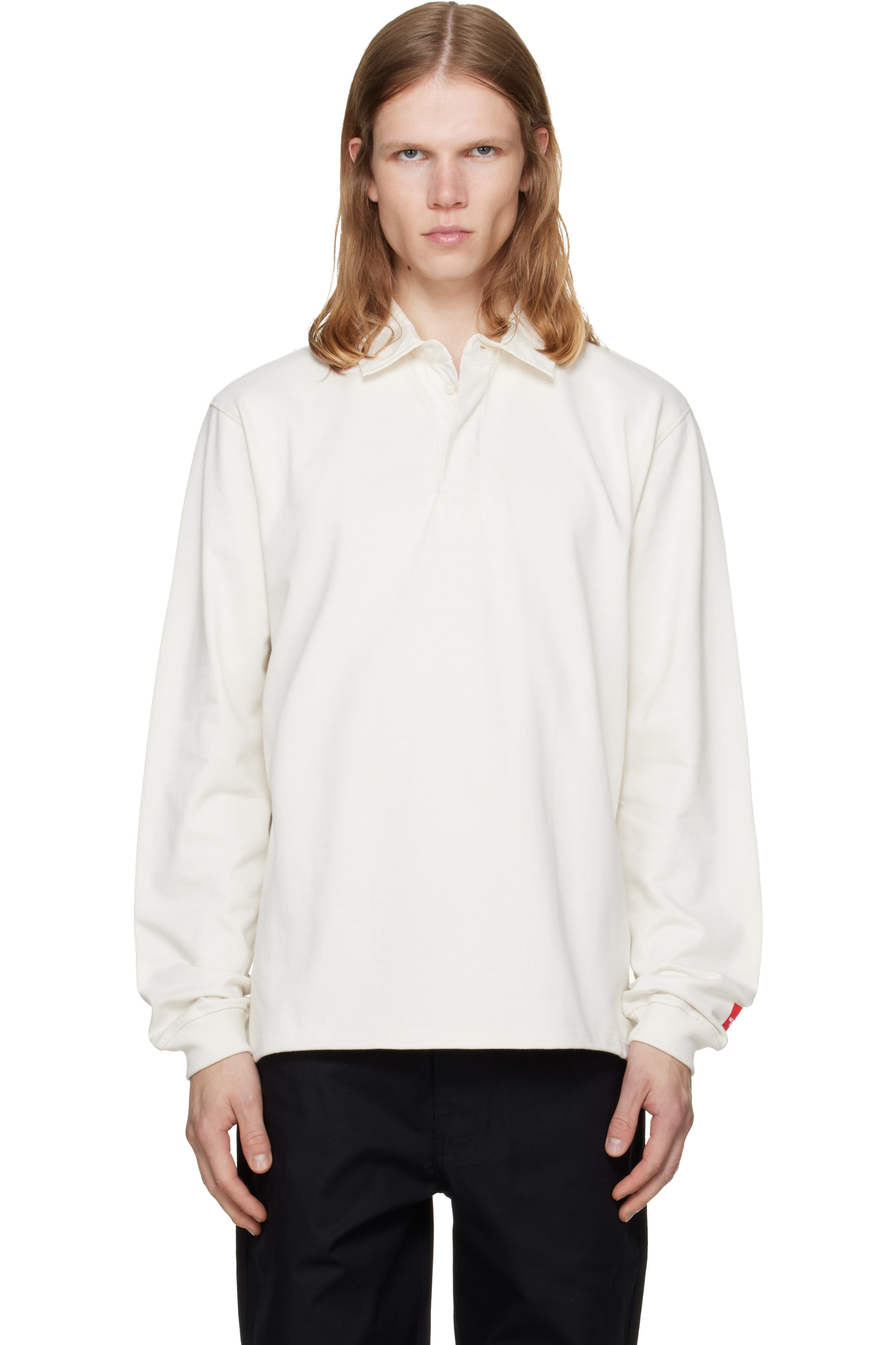 The North Face - Polo de rugby blanc - TNF Red Box