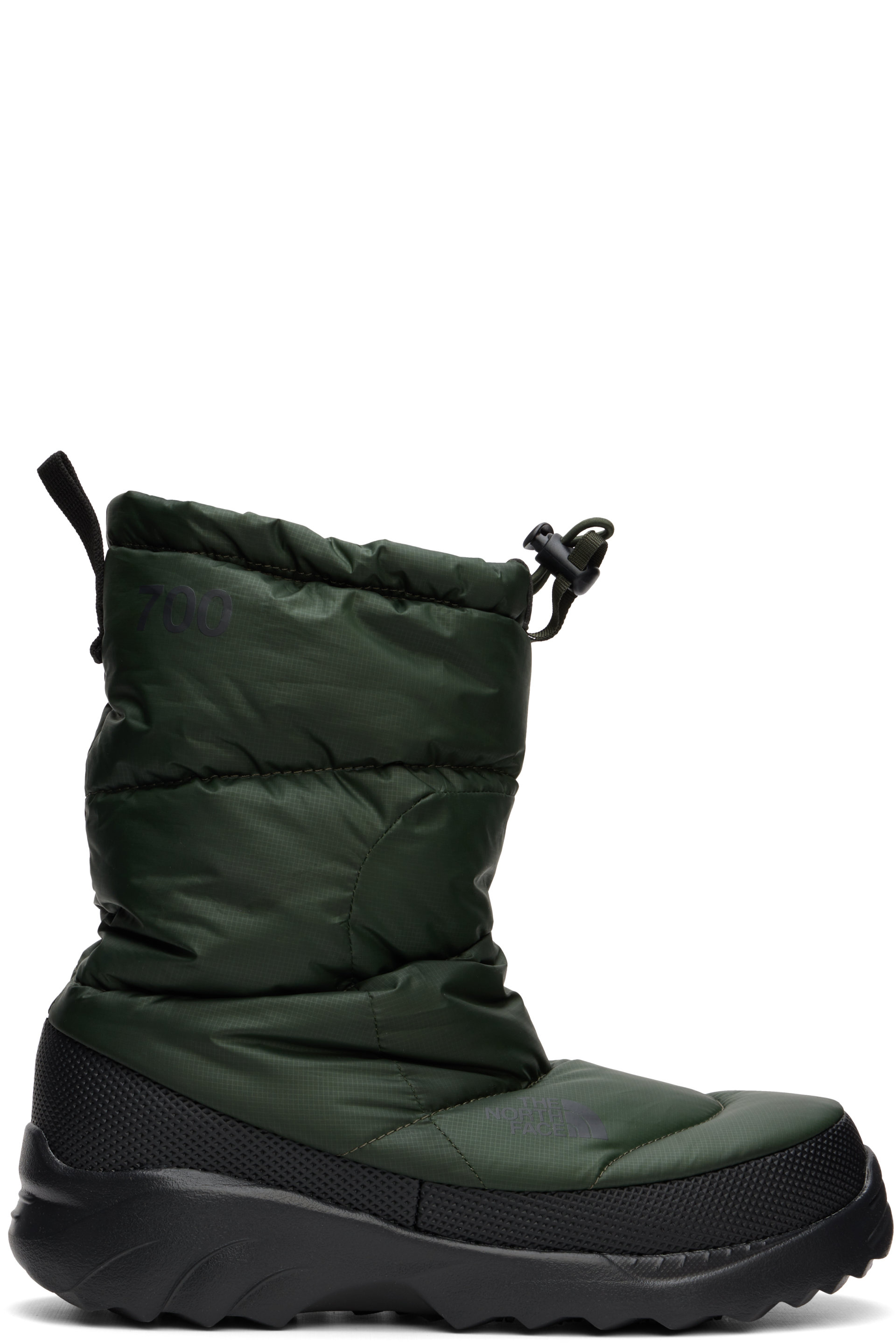 The North Face - Bottes Nuptse kaki à semelle crantée