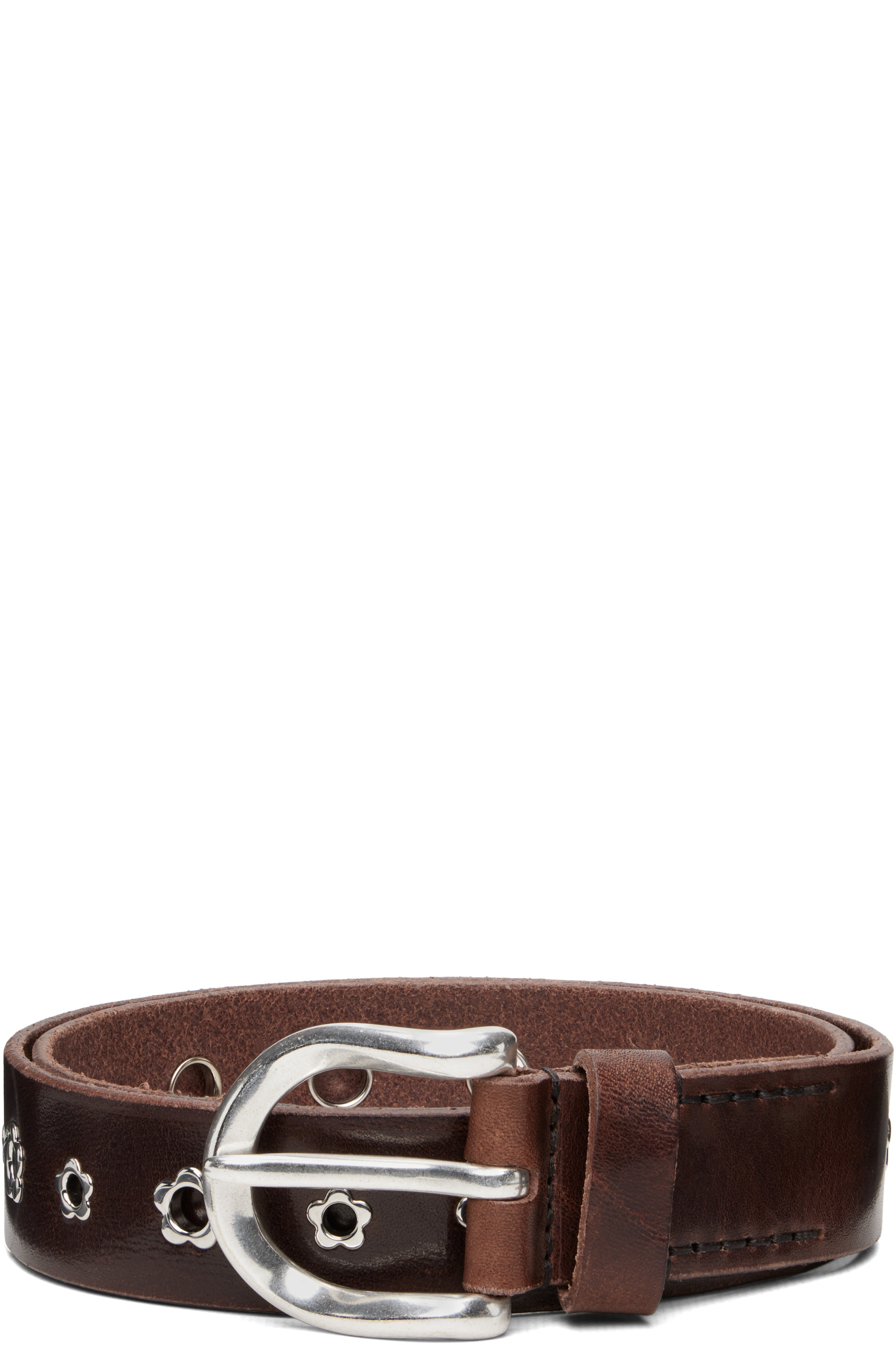 OUR LEGACY - Brown 3.5cm Flower Belt