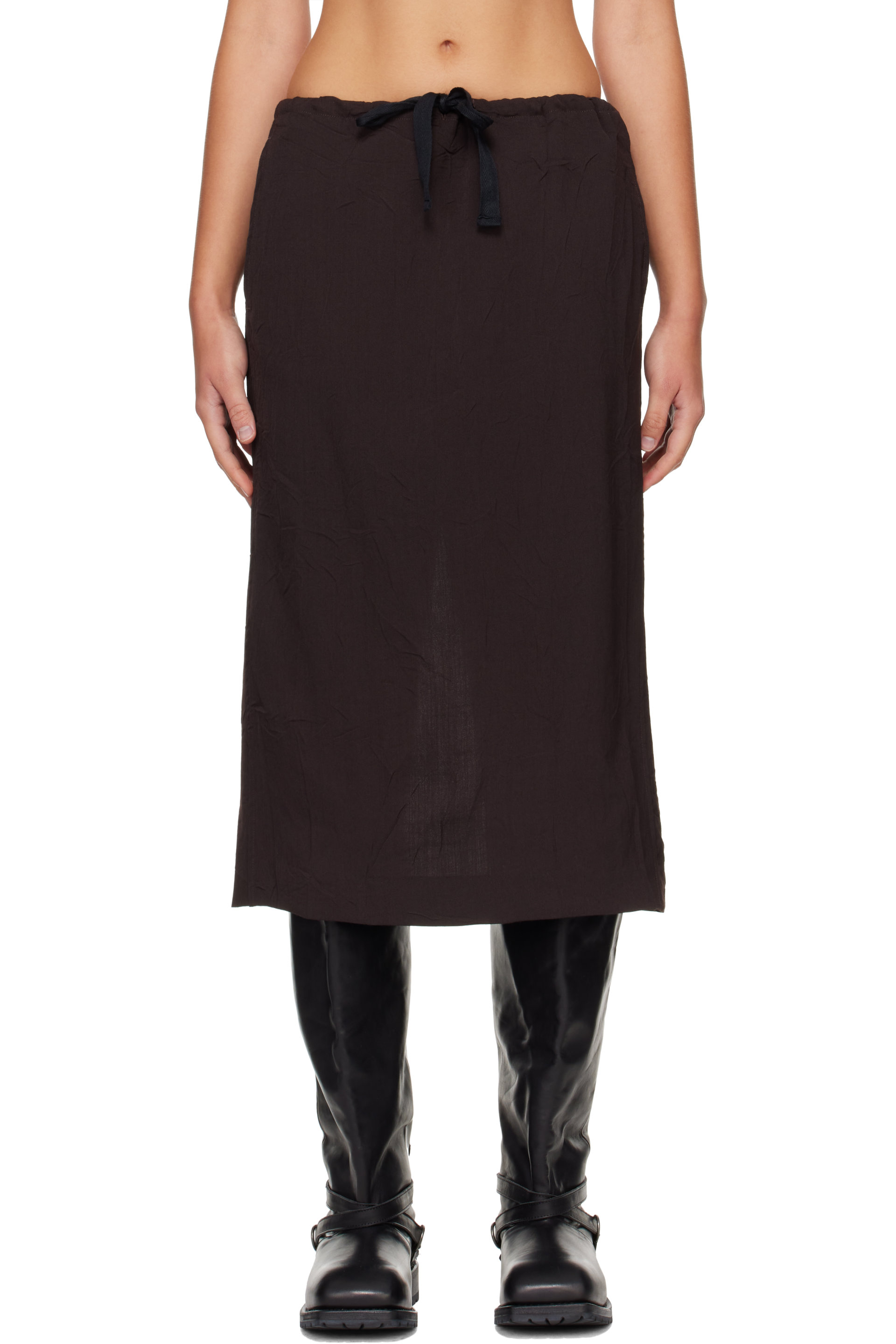 OUR LEGACY - Brown Crush Midi Skirt