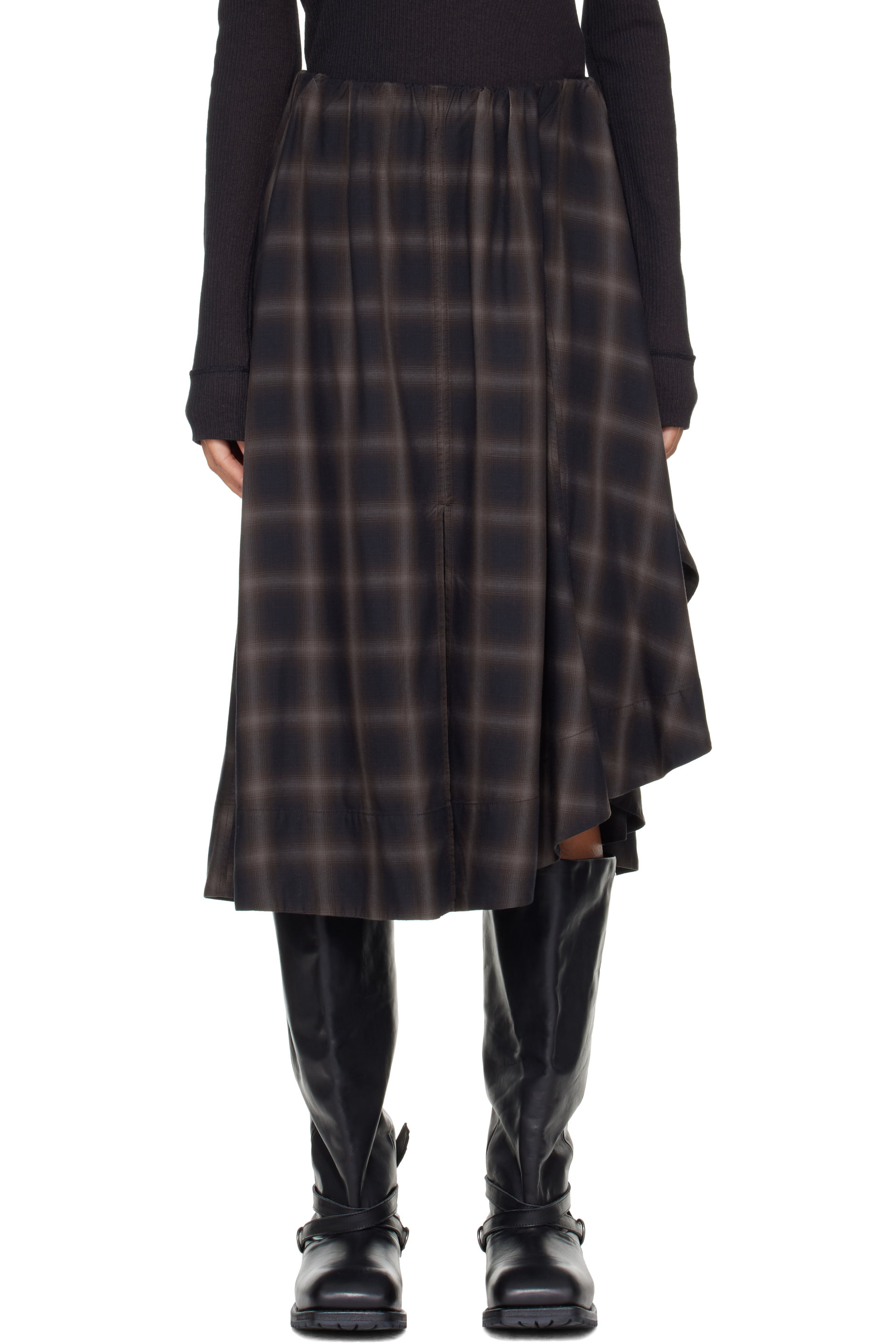 OUR LEGACY - Black & Brown Fan Midi Skirt