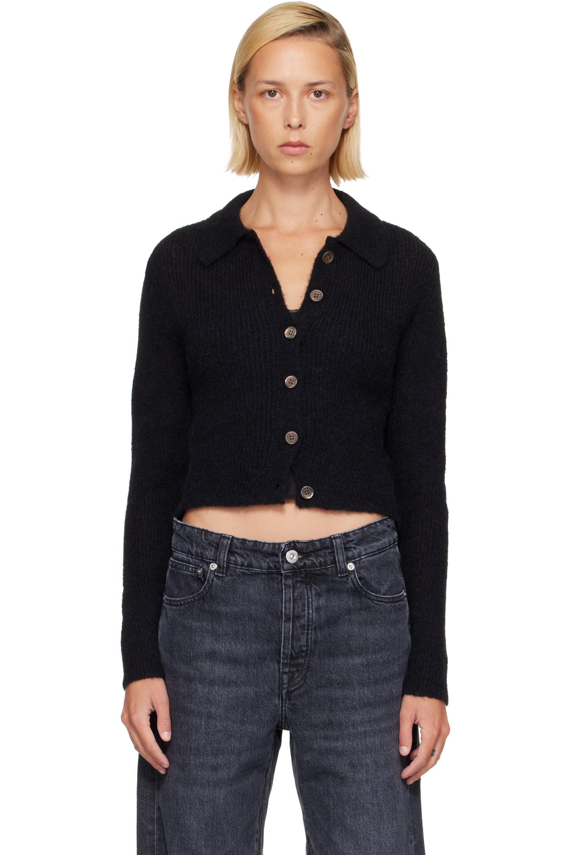 OUR LEGACY - Black Mazzy Polo Cardigan