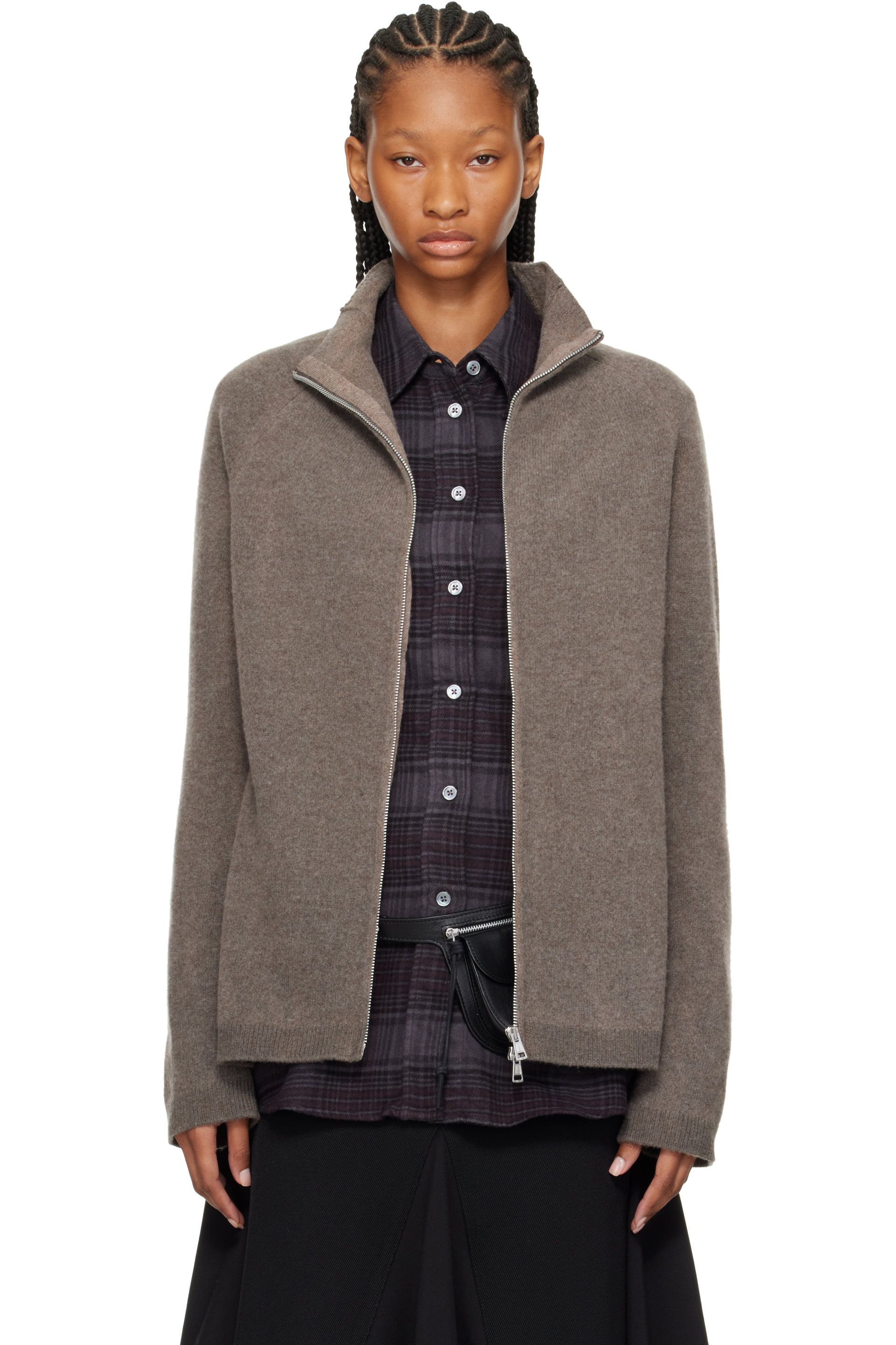OUR LEGACY - Taupe Dash Zip Sweater