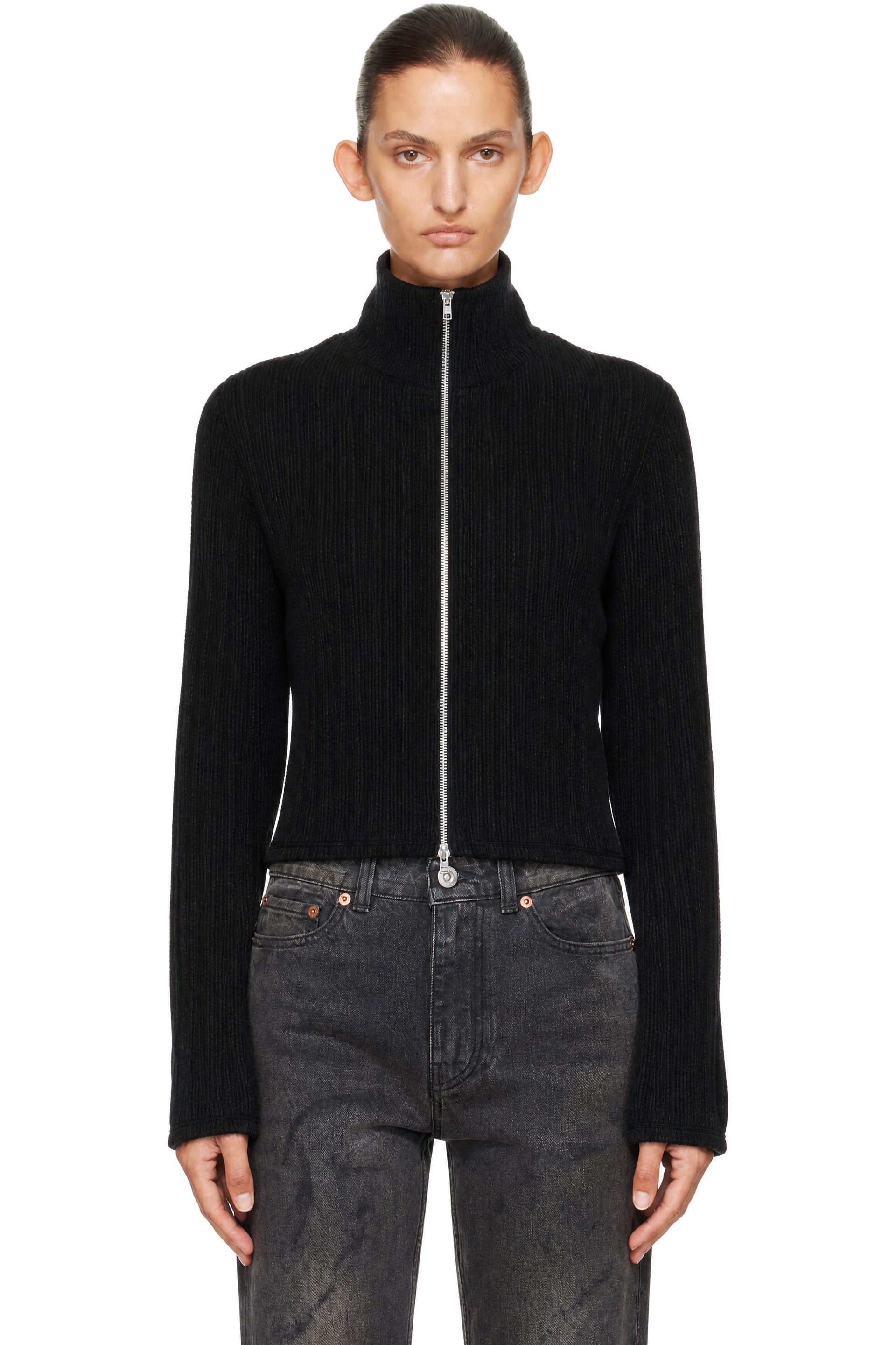 OUR LEGACY - Black Slim Zip Longsleeve Sweater