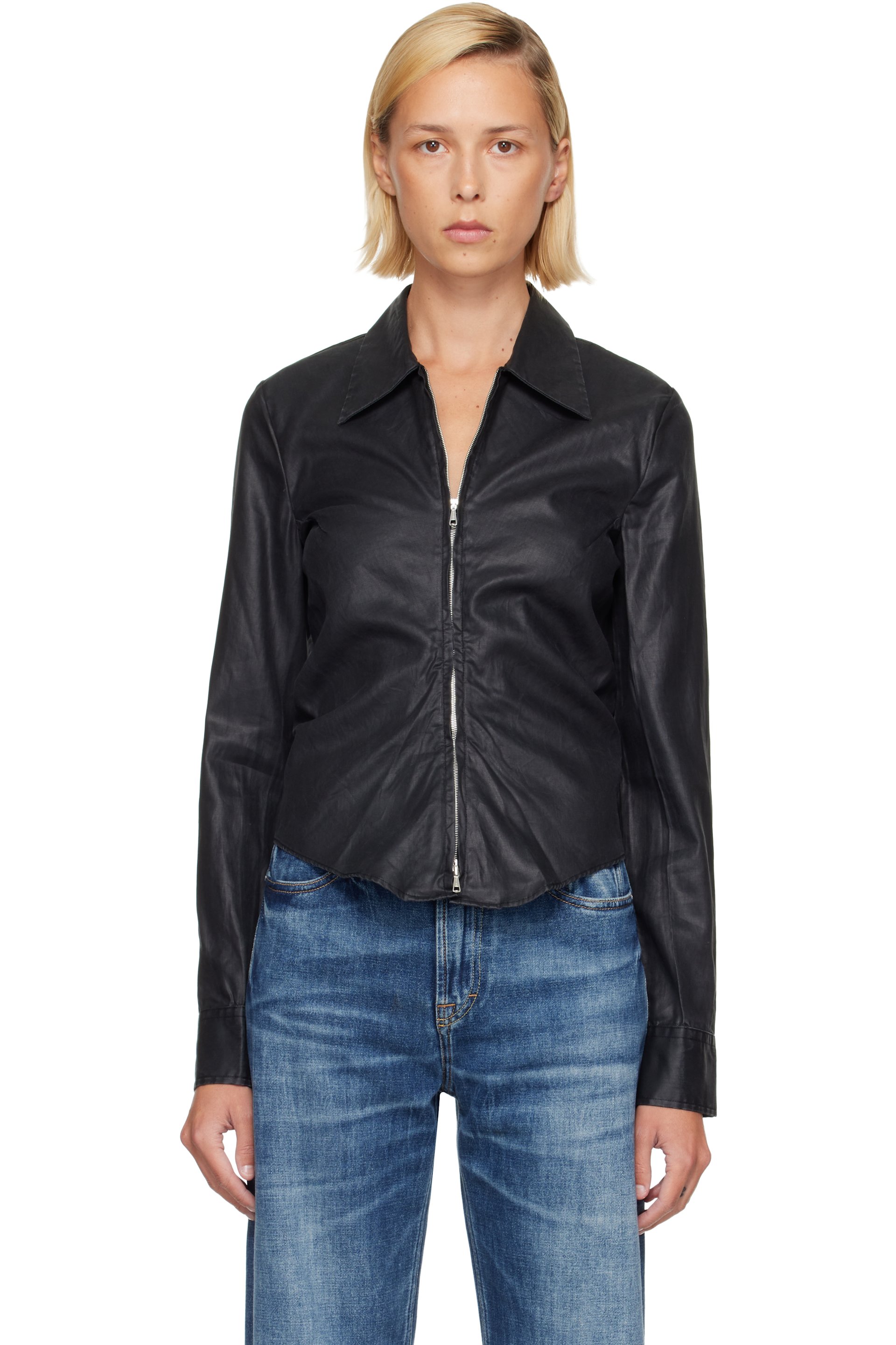 OUR LEGACY - Black Slim Zip Shirt