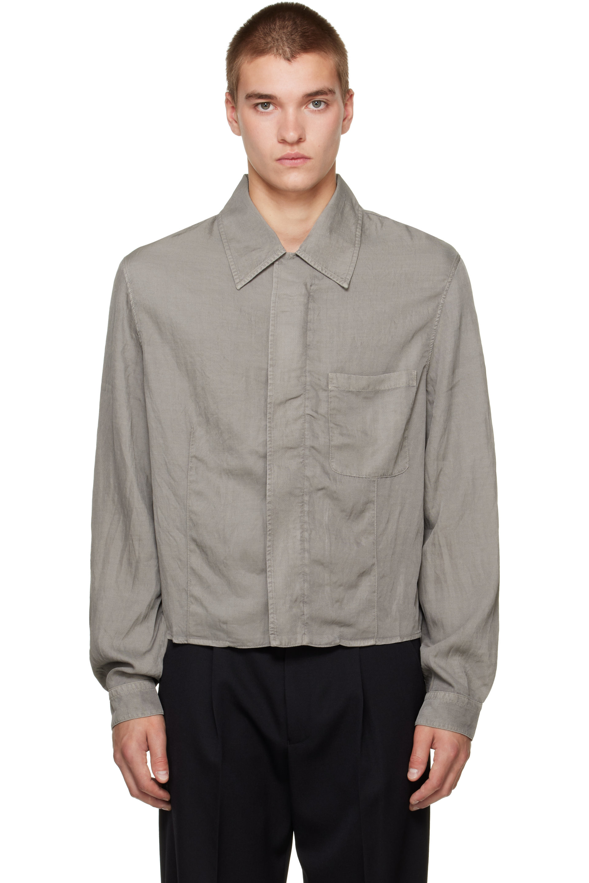 OUR LEGACY - Gray Sift Zip Shirt