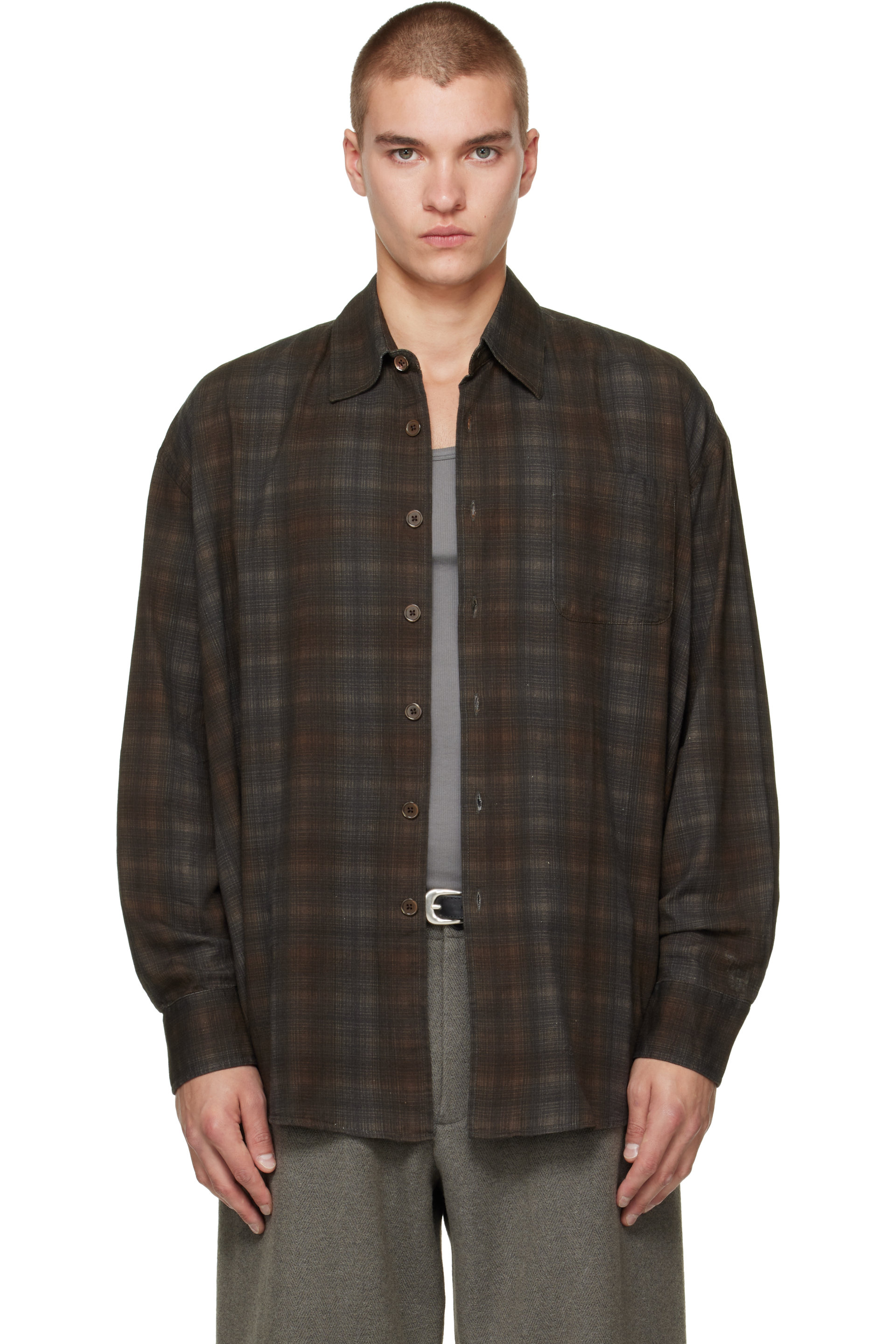 OUR LEGACY - Chemise Borrowed brune
