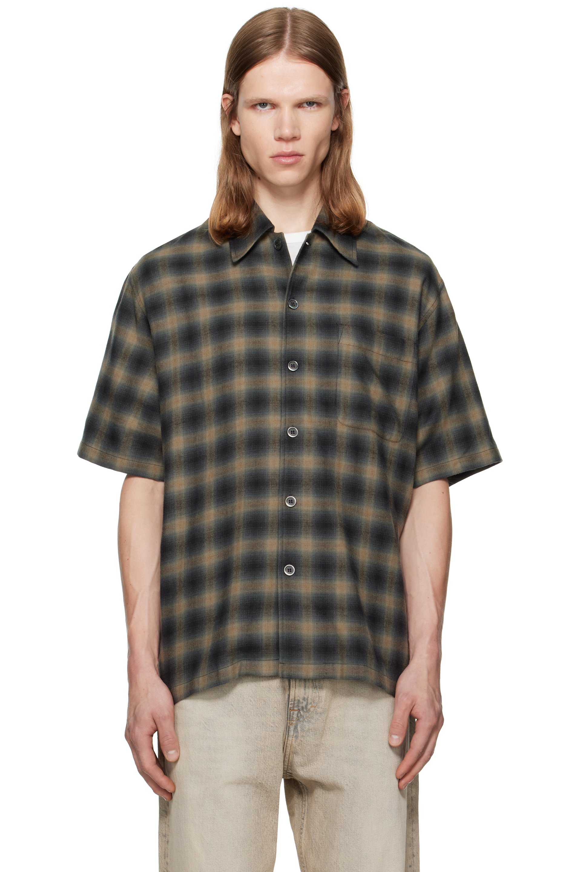 OUR LEGACY - Khaki & Navy Every Shortsleeve Shirt