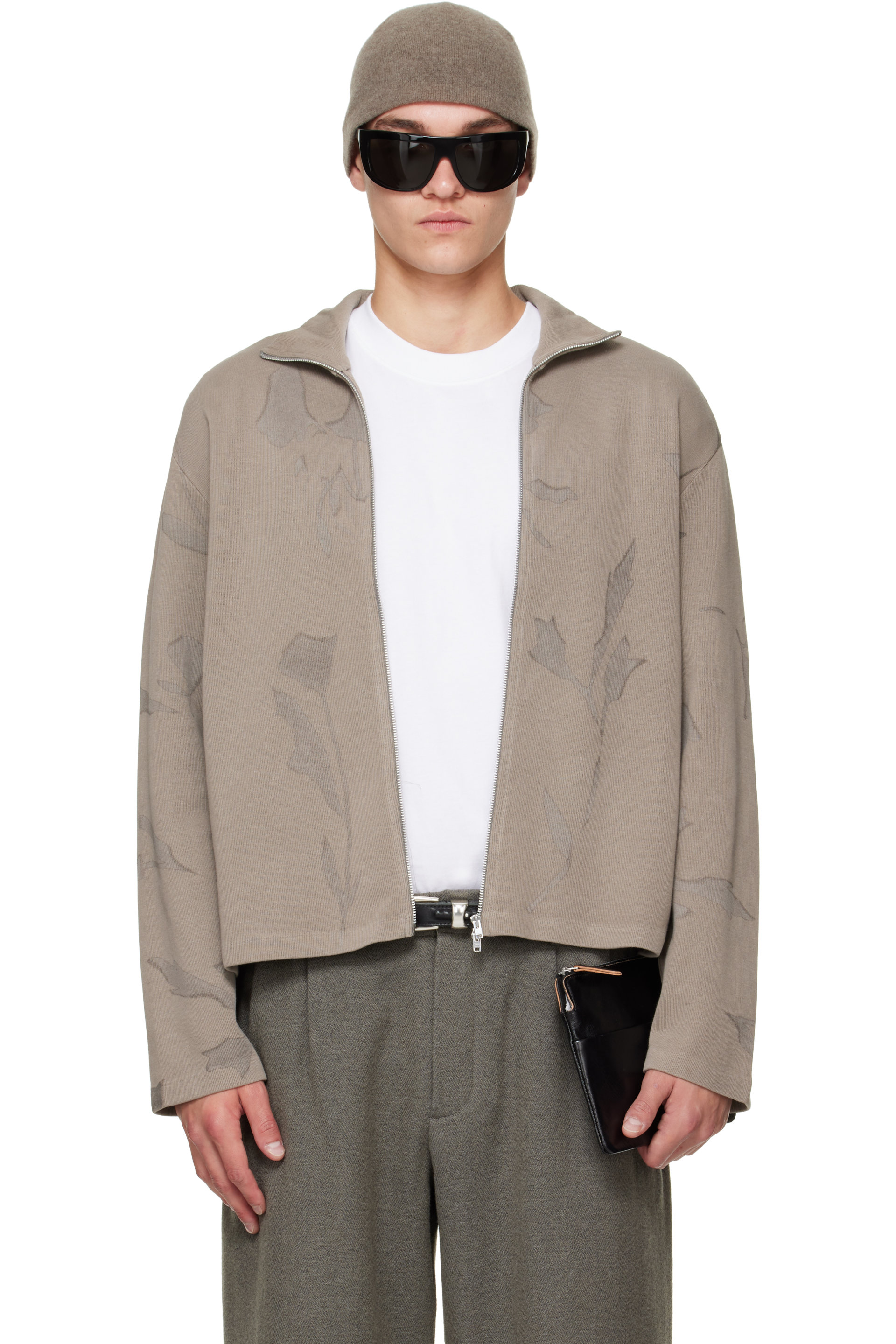 OUR LEGACY - Pull rétréci taupe à glissière