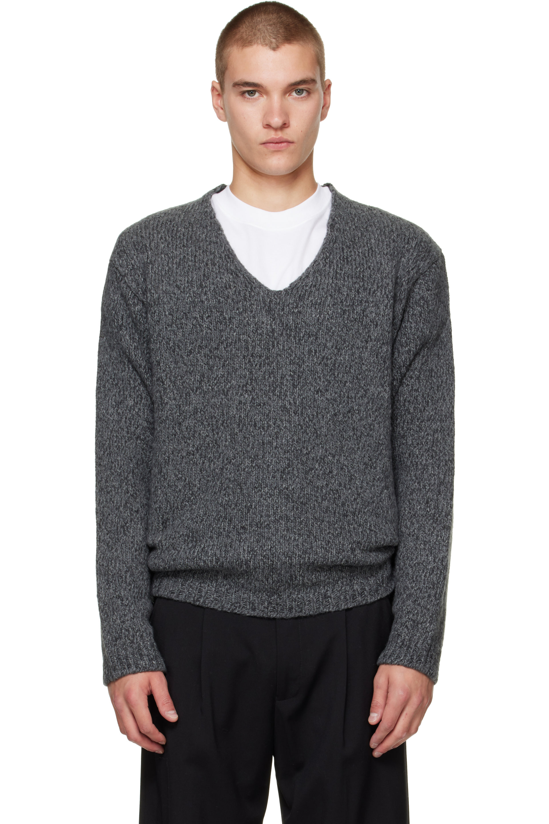 OUR LEGACY - Gray Link V-Neck Sweater