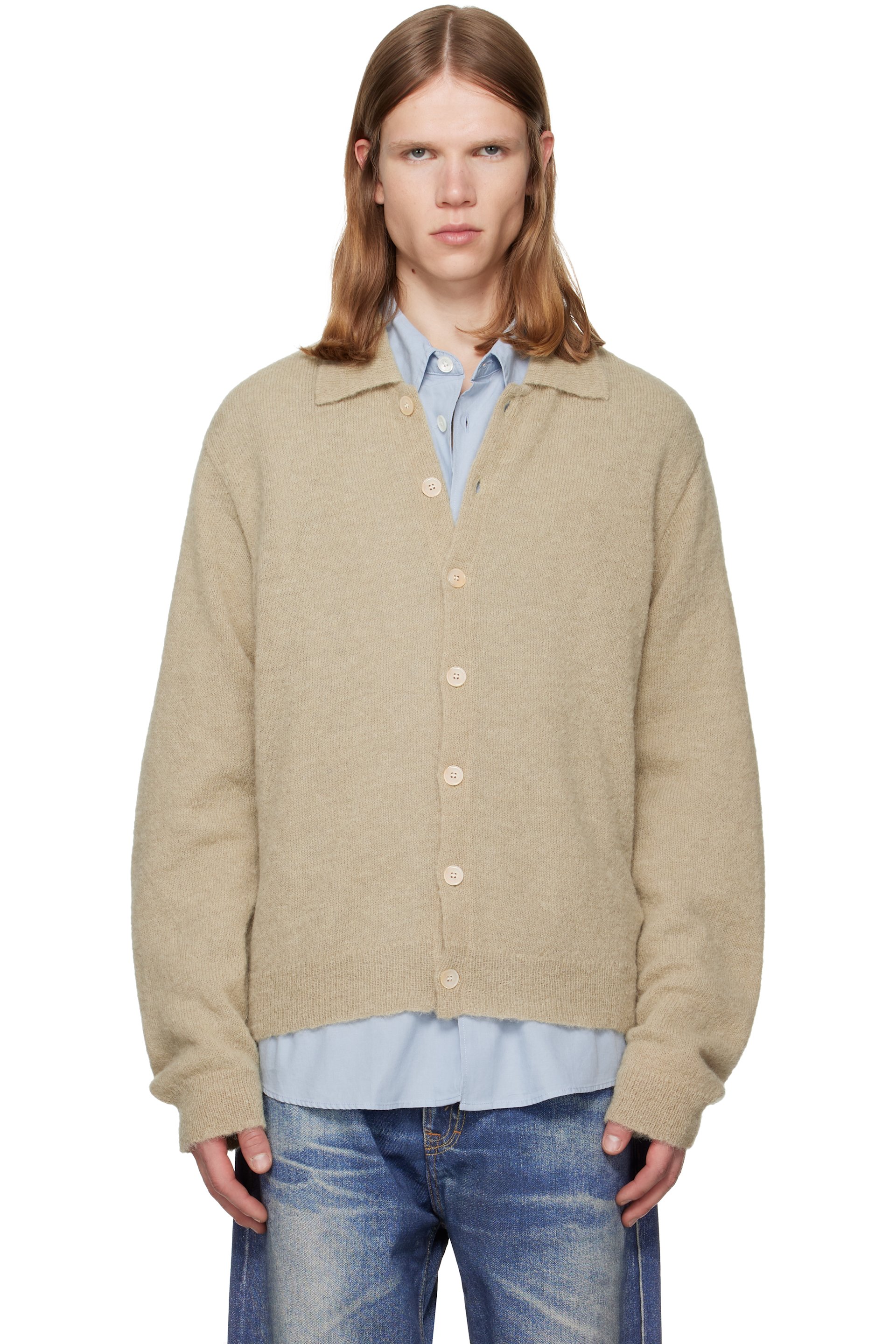OUR LEGACY - Cardigan de style polo Evening beige