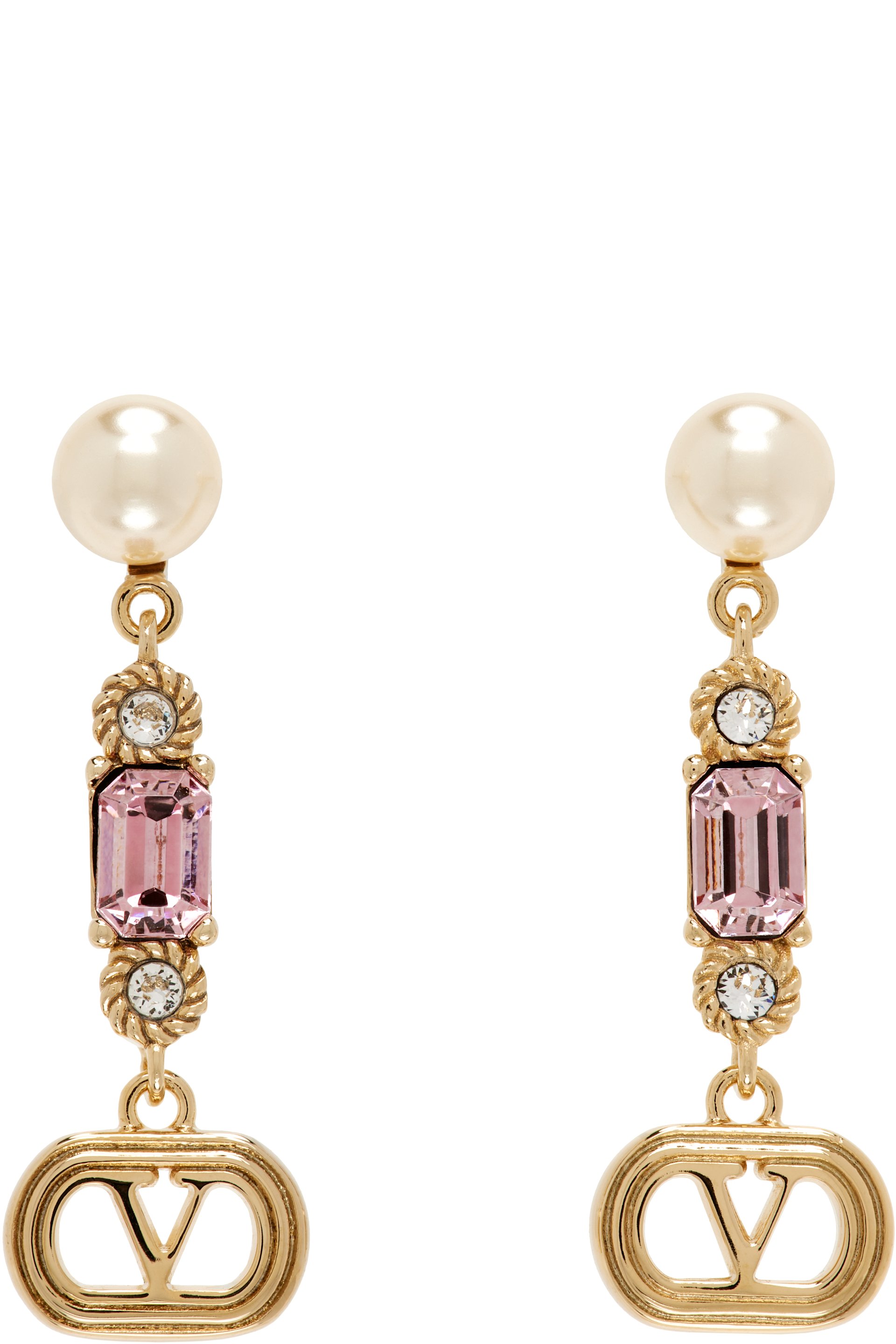 Valentino Garavani - Ovalette フェイクパール＆Swarovskiクリスタル ピアス