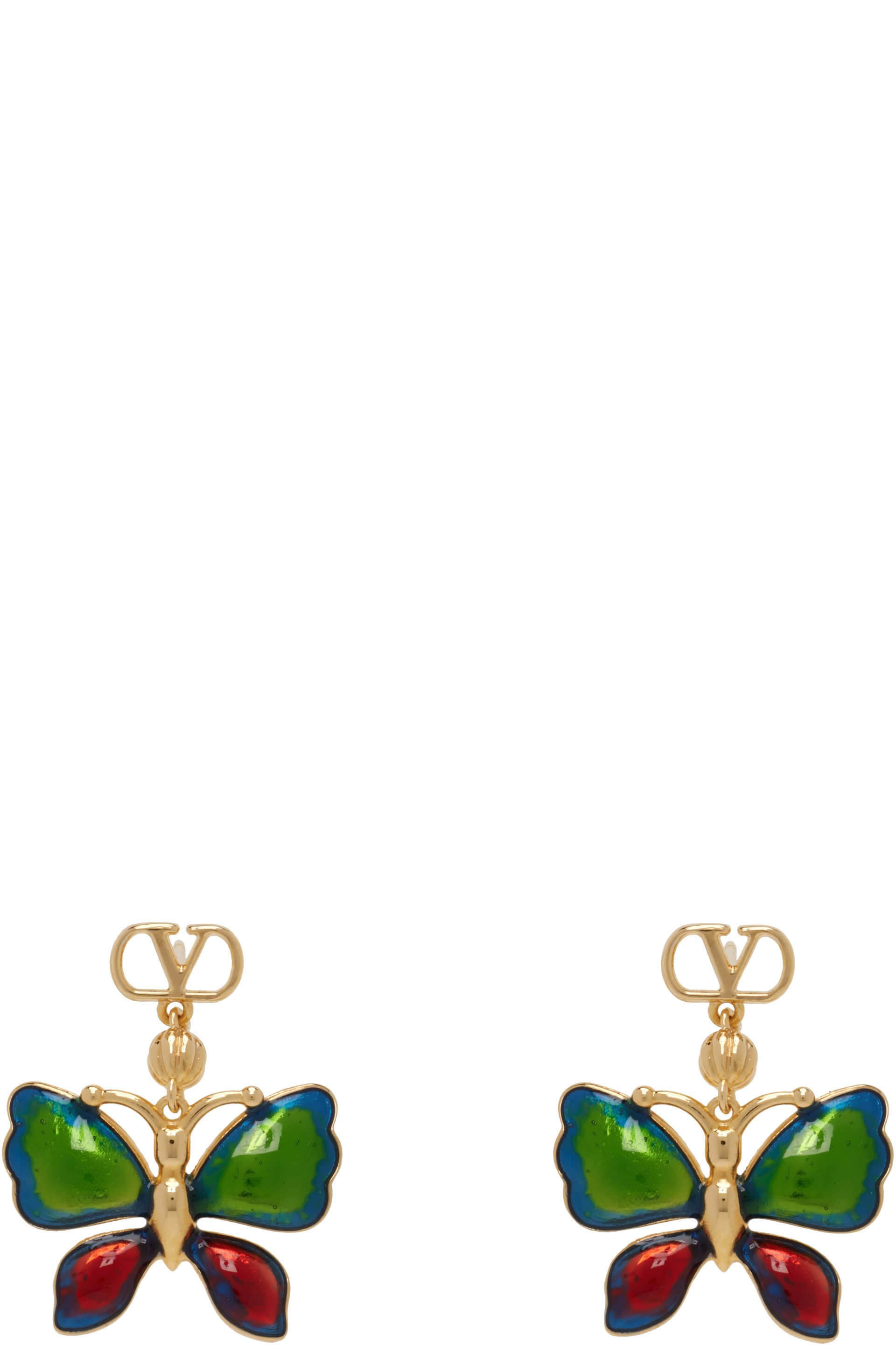 Valentino Garavani - Flutterby Metal & Enamel Earrings