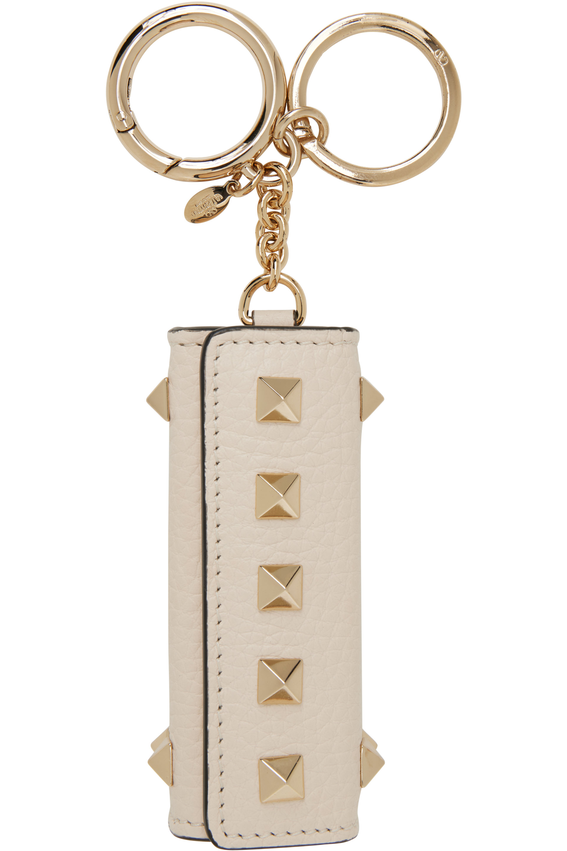 Valentino Garavani - Beige Rockstud Charm Keychain