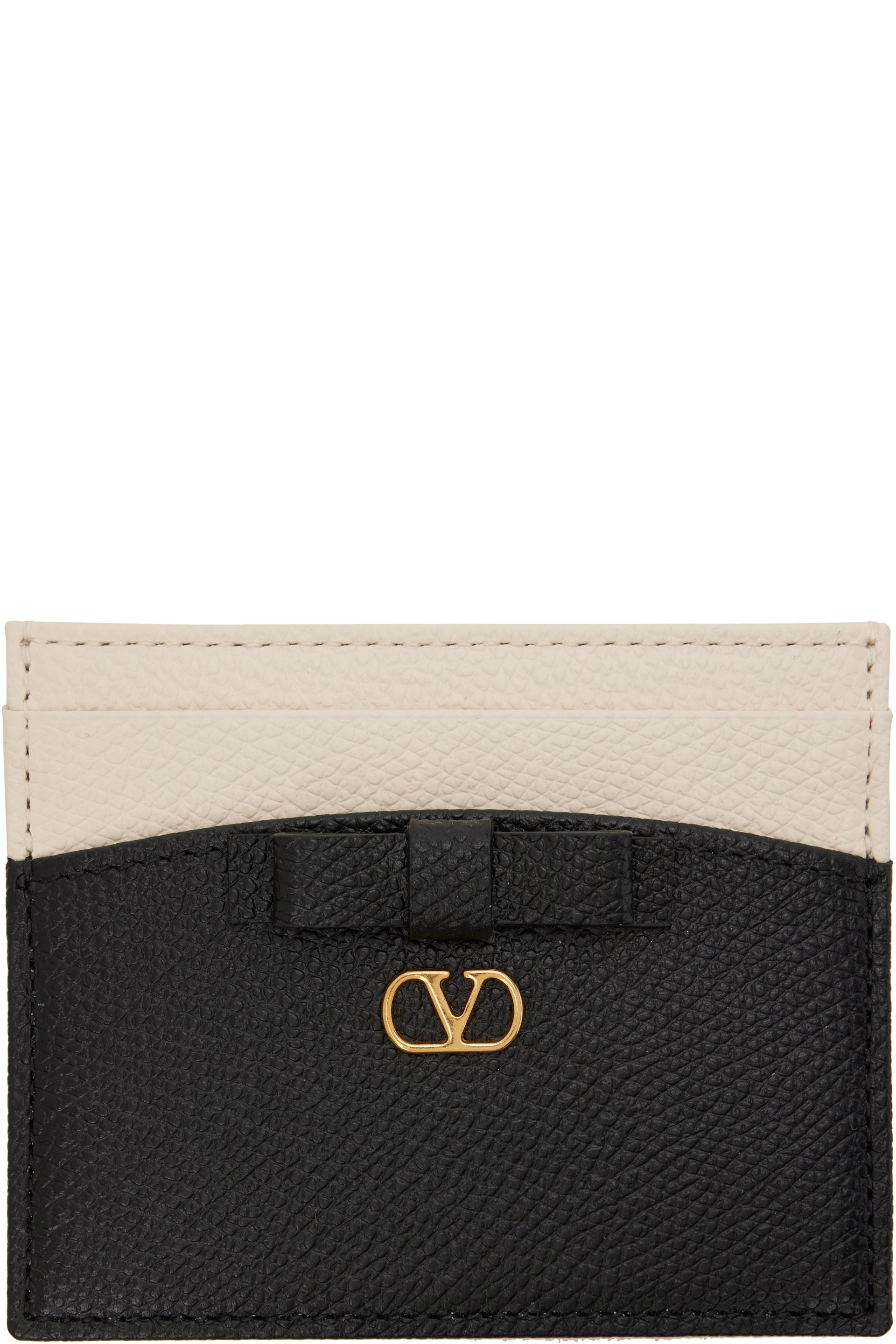 Valentino Garavani - Porte-carte Veecolor blanc cassé et noir