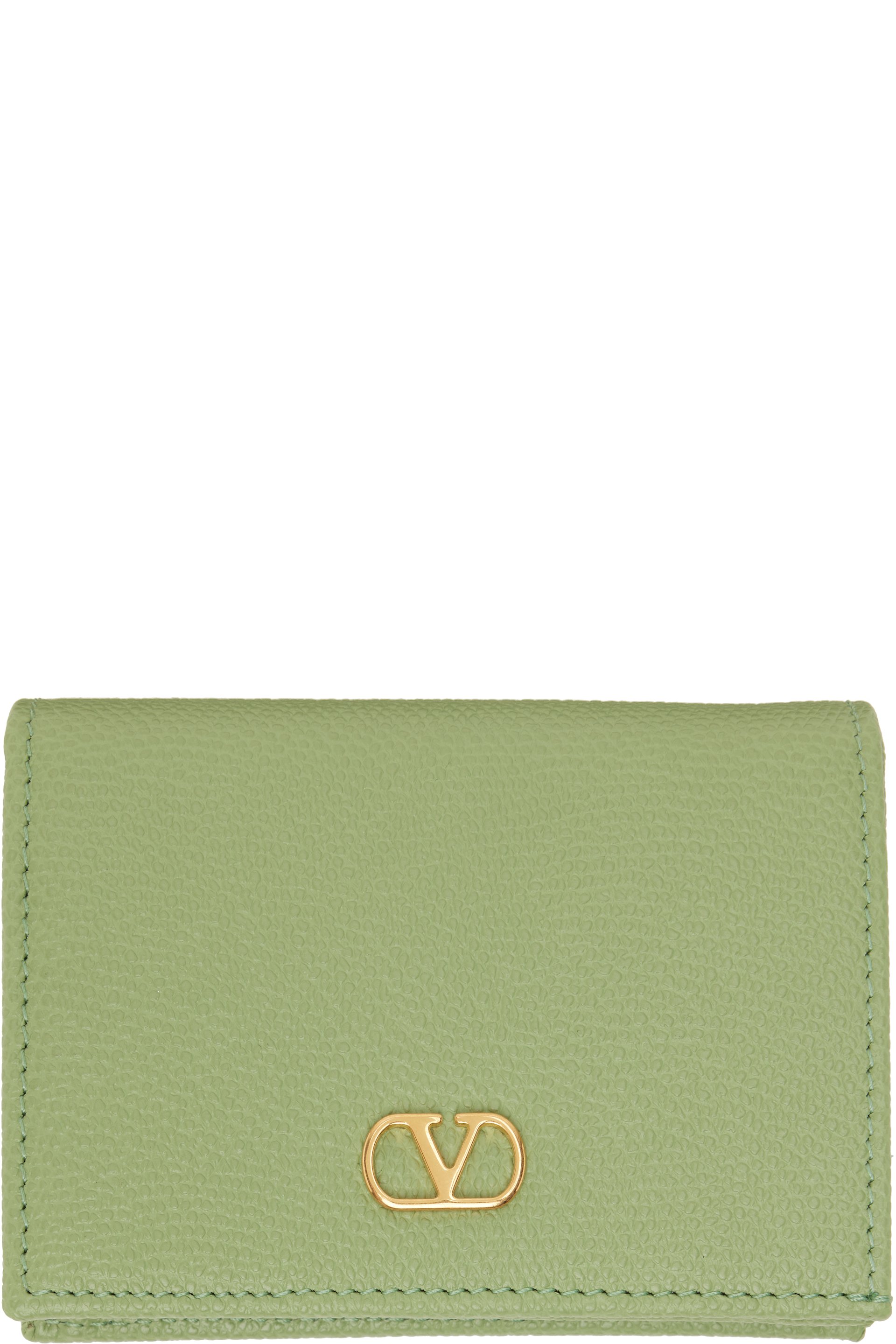 Valentino Garavani - Green VLogo Signature Grainy Calfskin Wallet