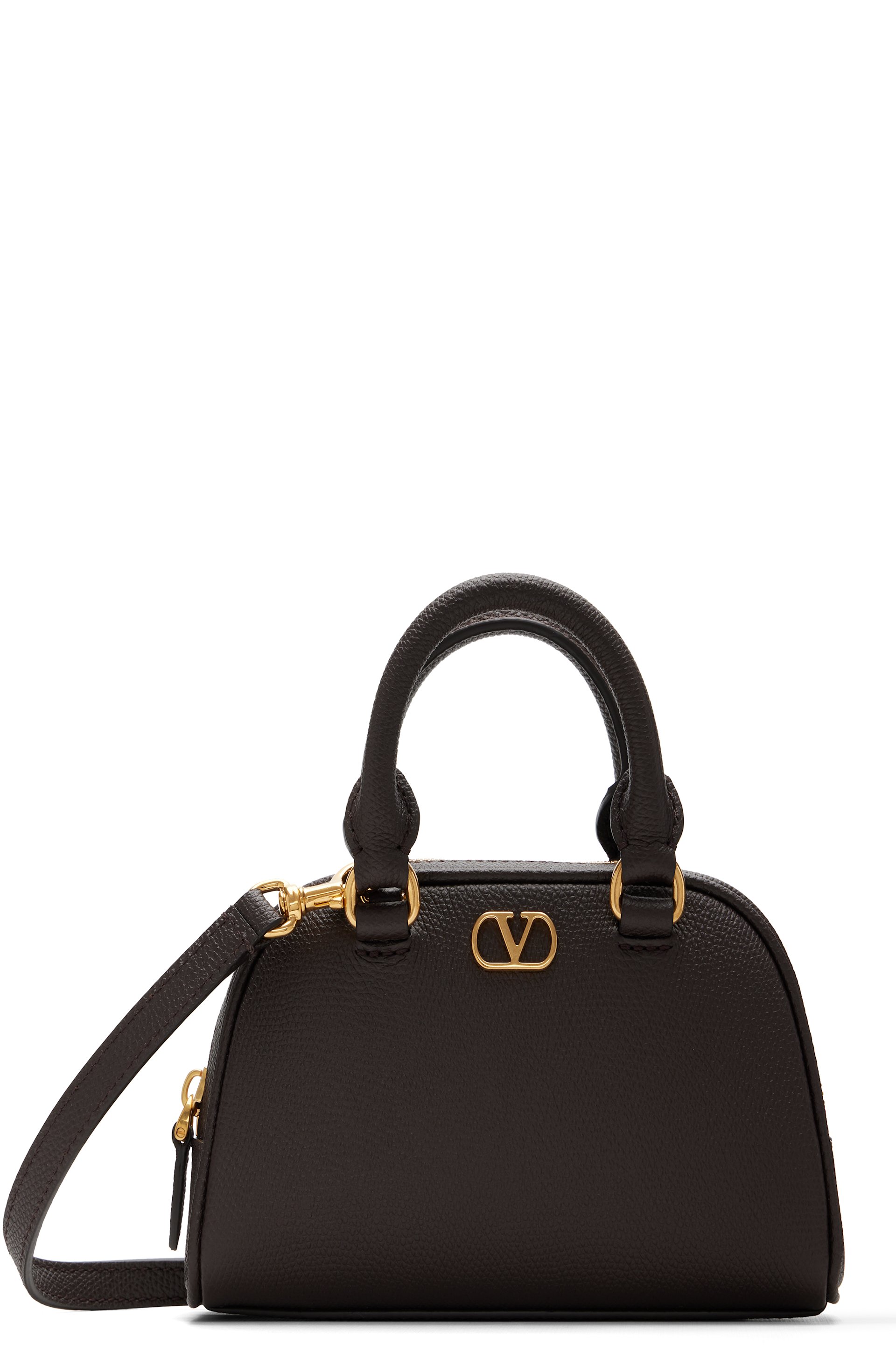 Valentino Garavani - Brown Mini VLogo Signature Bowling Bag