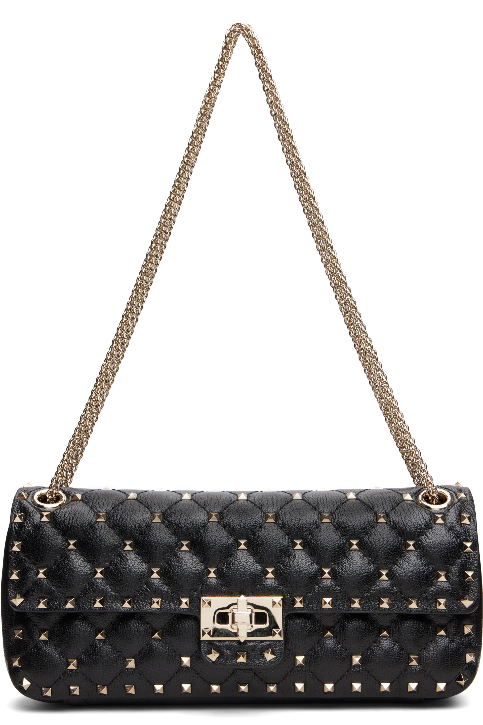 Valentino Garavani - Black Rockstud Spike Medium Shoulder Bag