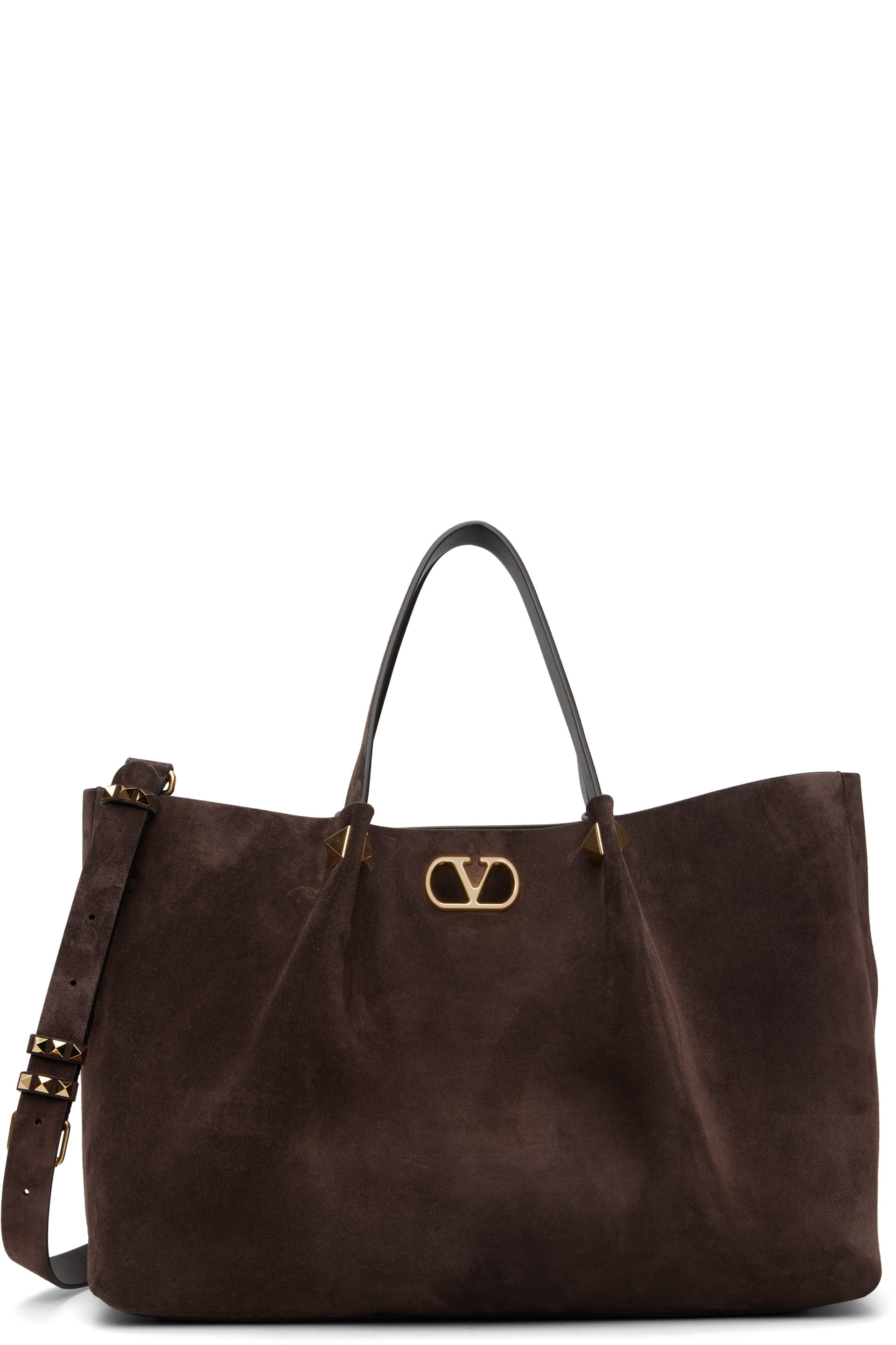 Valentino Garavani - Brown Soft Suede Large Shopping Tote