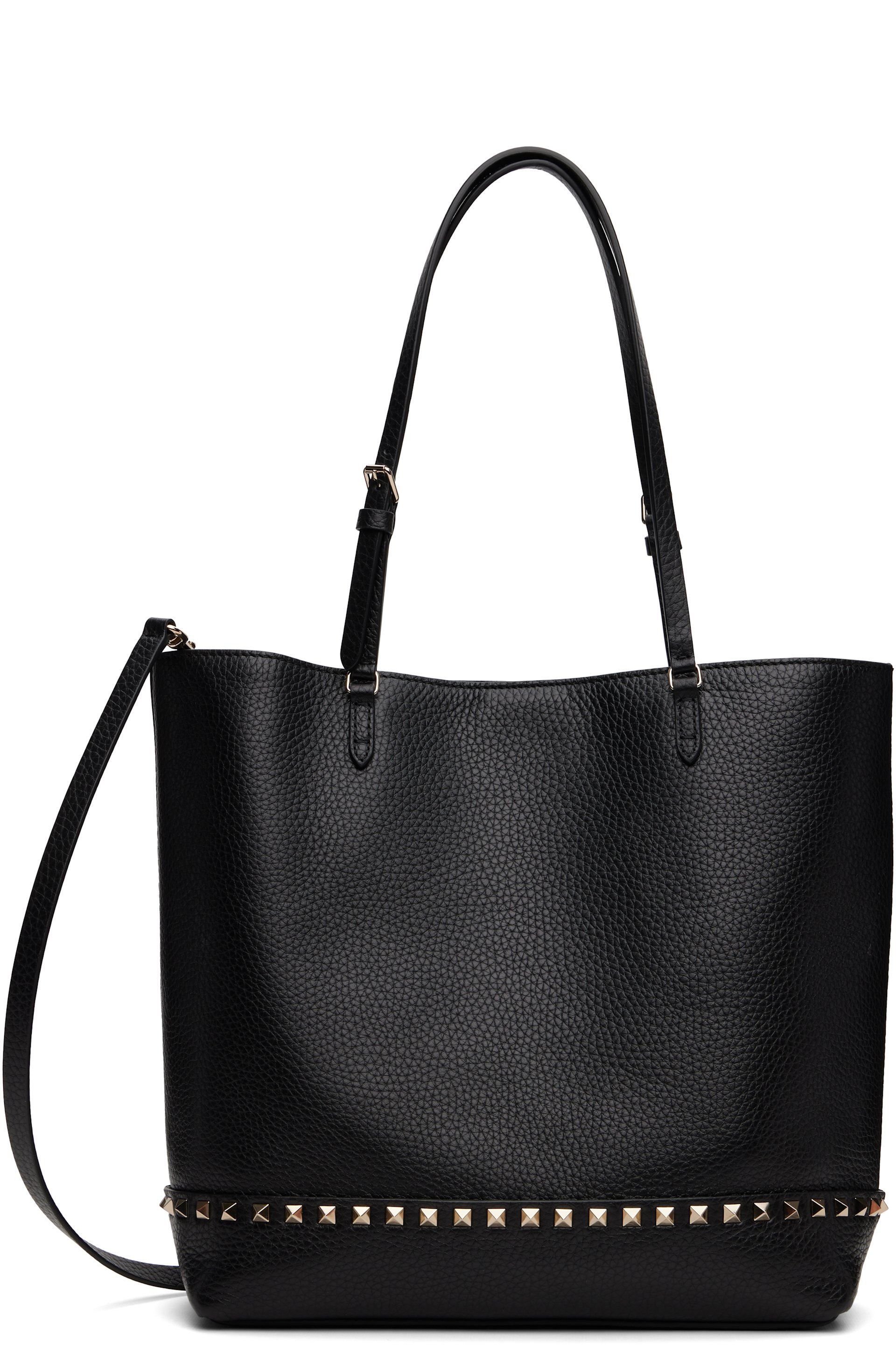 Valentino Garavani - Moyen cabas noir à clous Rockstud