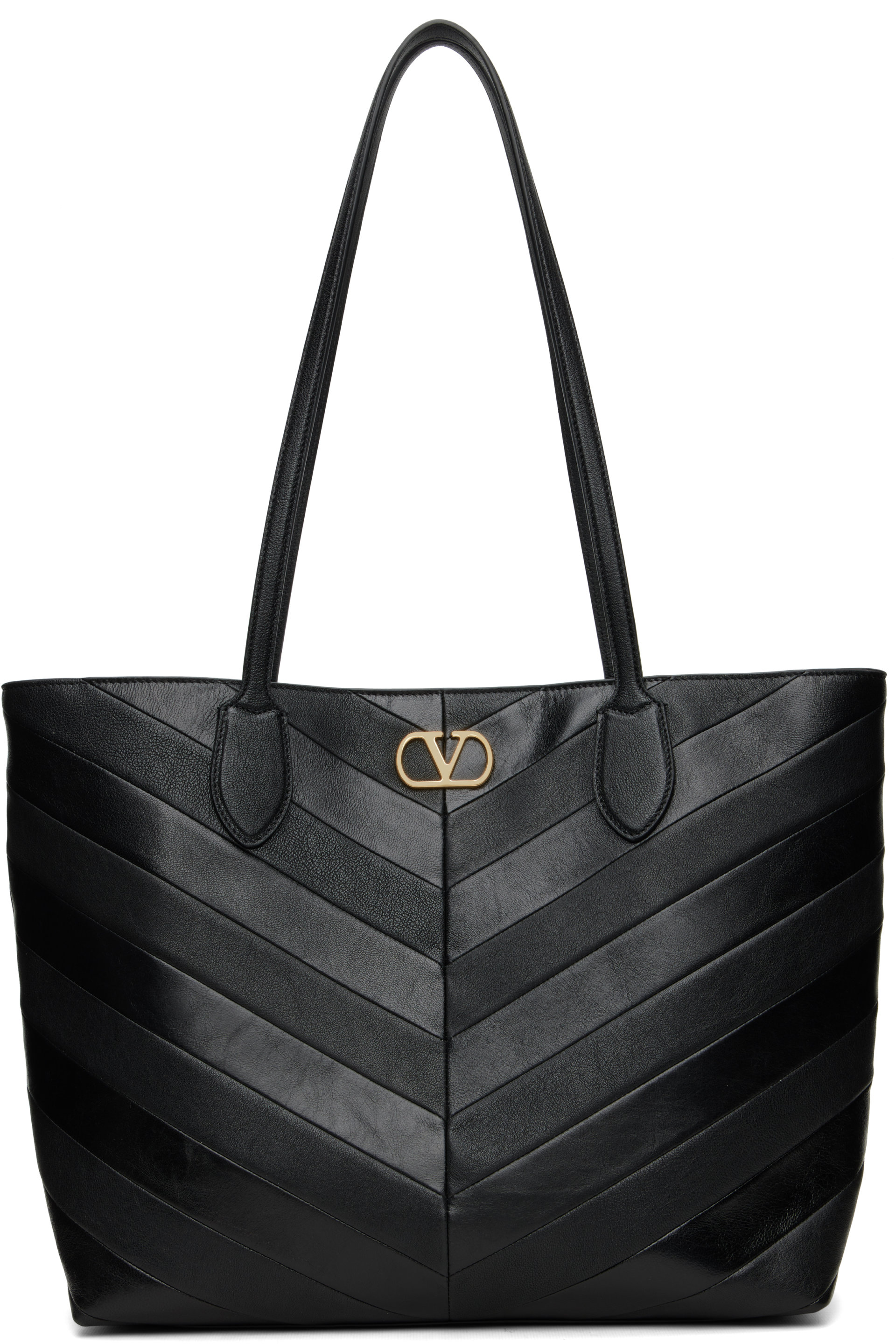 Valentino Garavani - Black Jean Patchwork Medium Tote