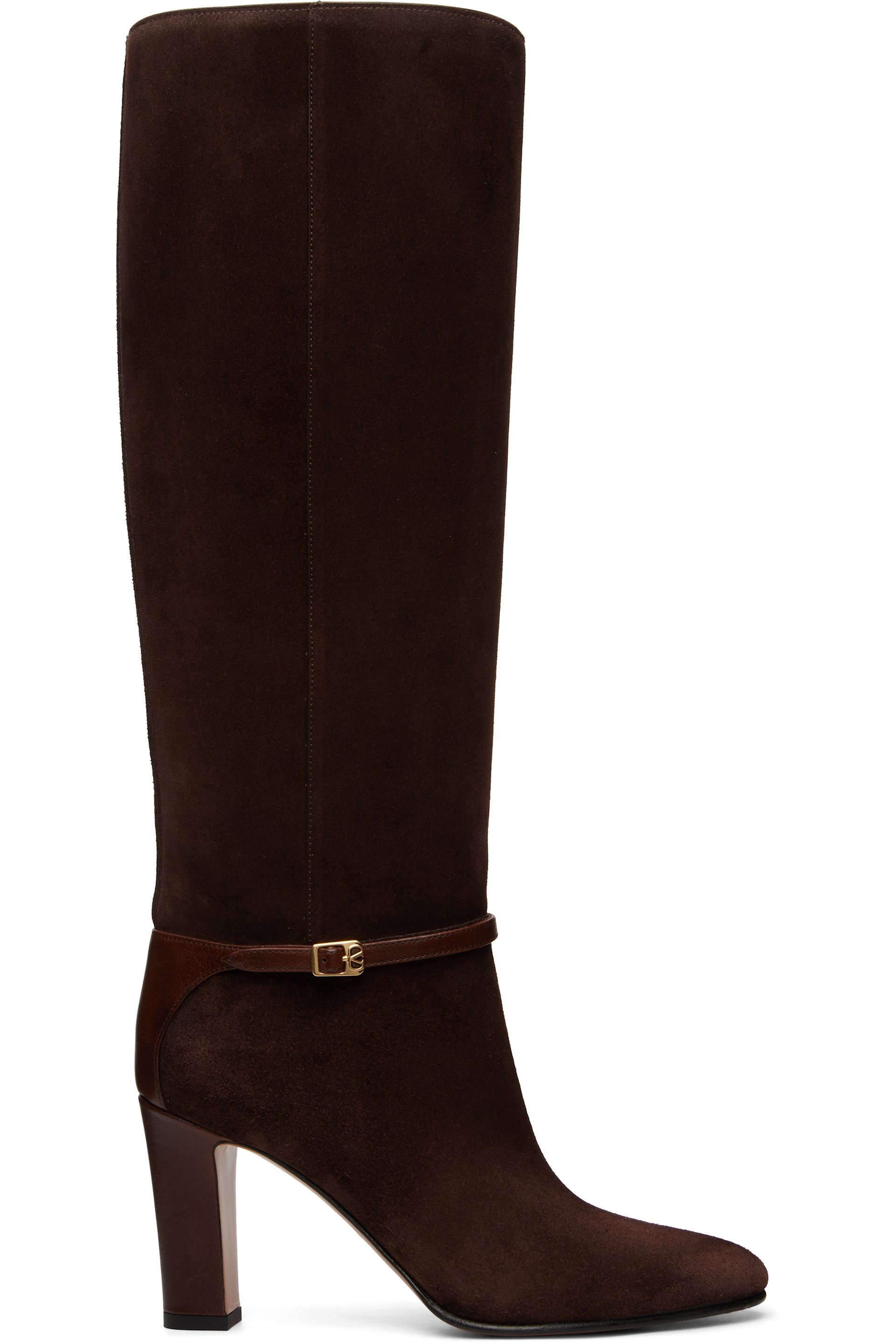 Valentino Garavani - Bottes Pattie Crust brunes en suède