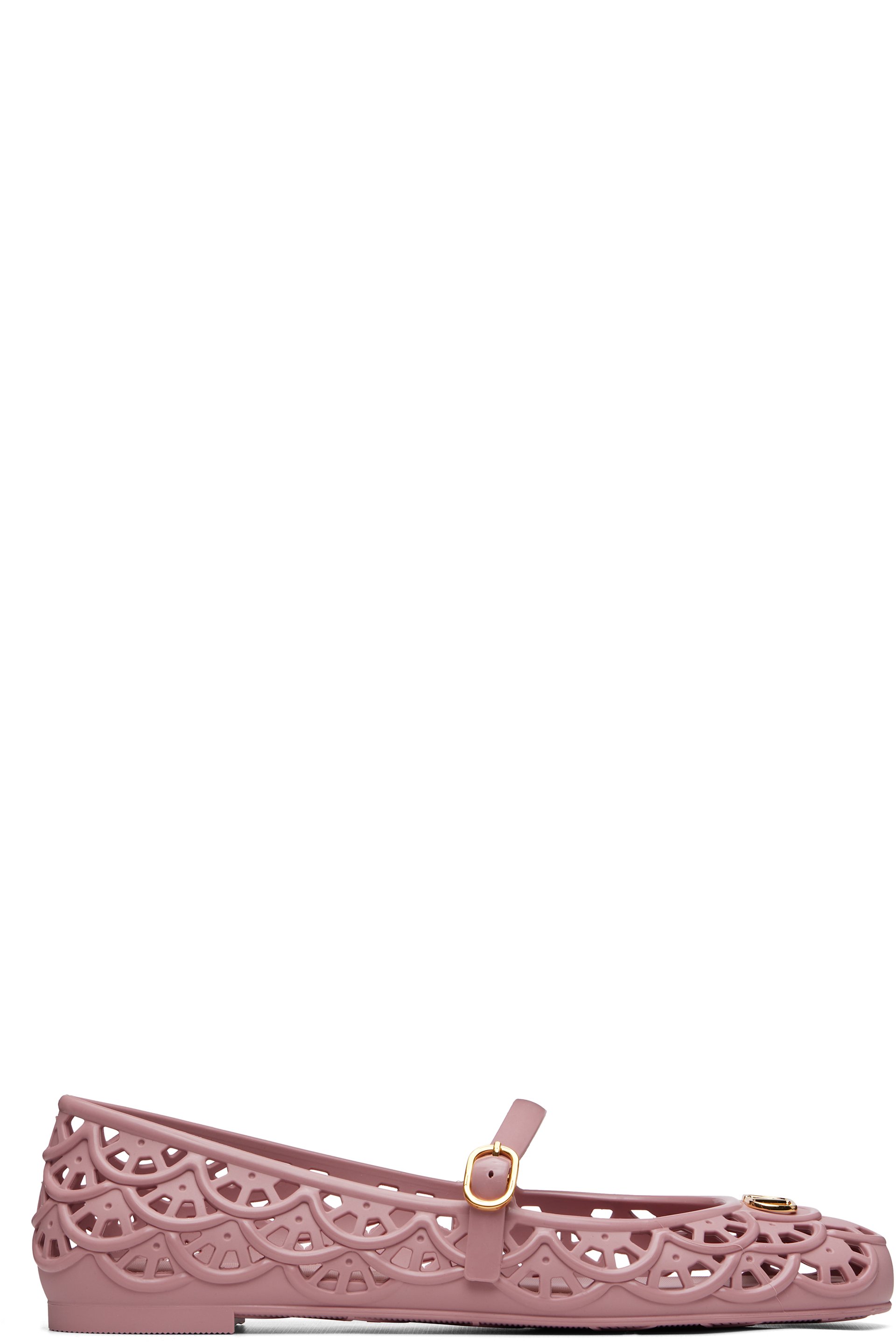 Valentino Garavani - Pink Ondette Rubber Ballerina Flats