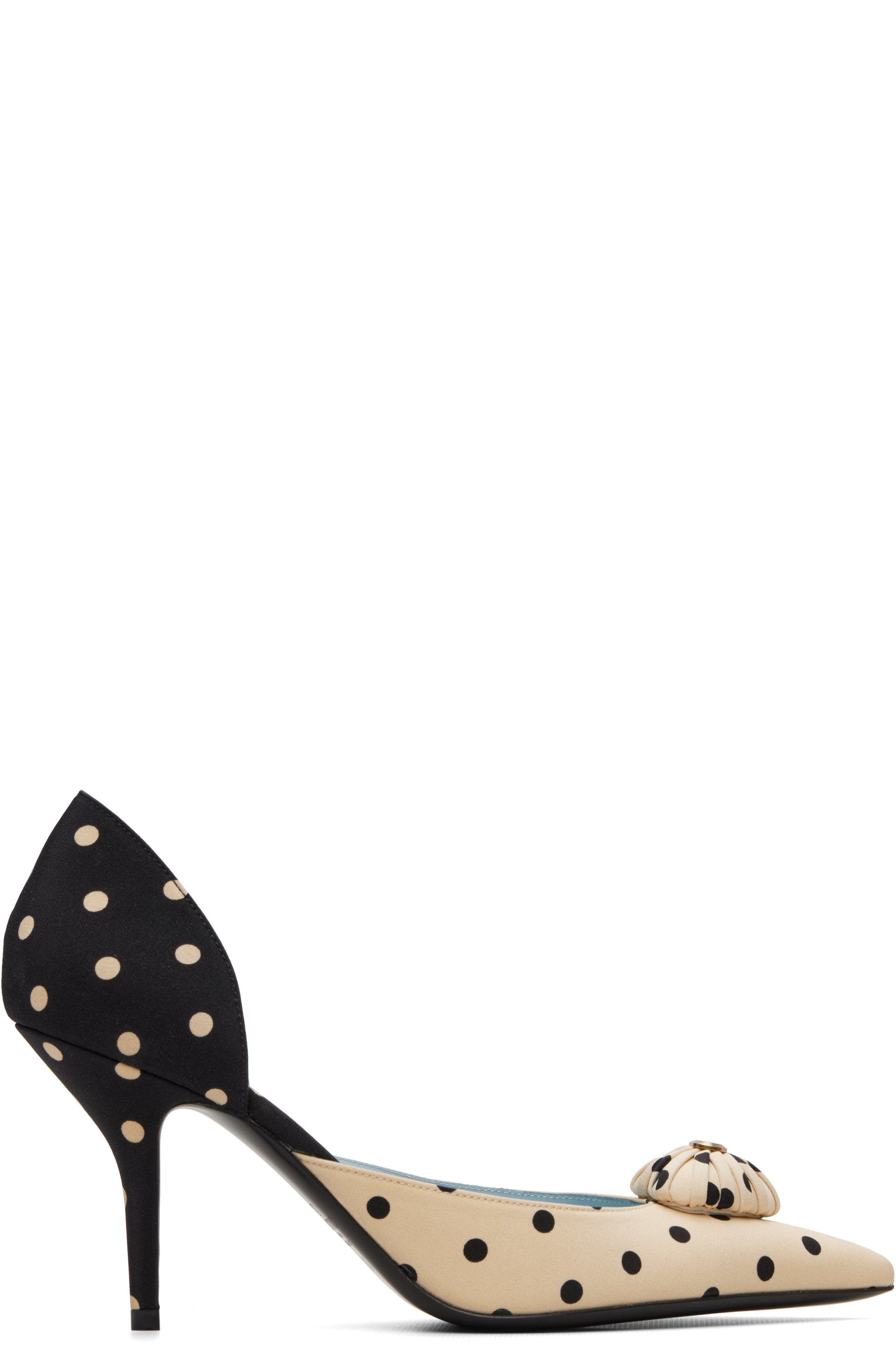 Valentino Garavani - Beige & Black Plus De Pois D'Orsay Heels