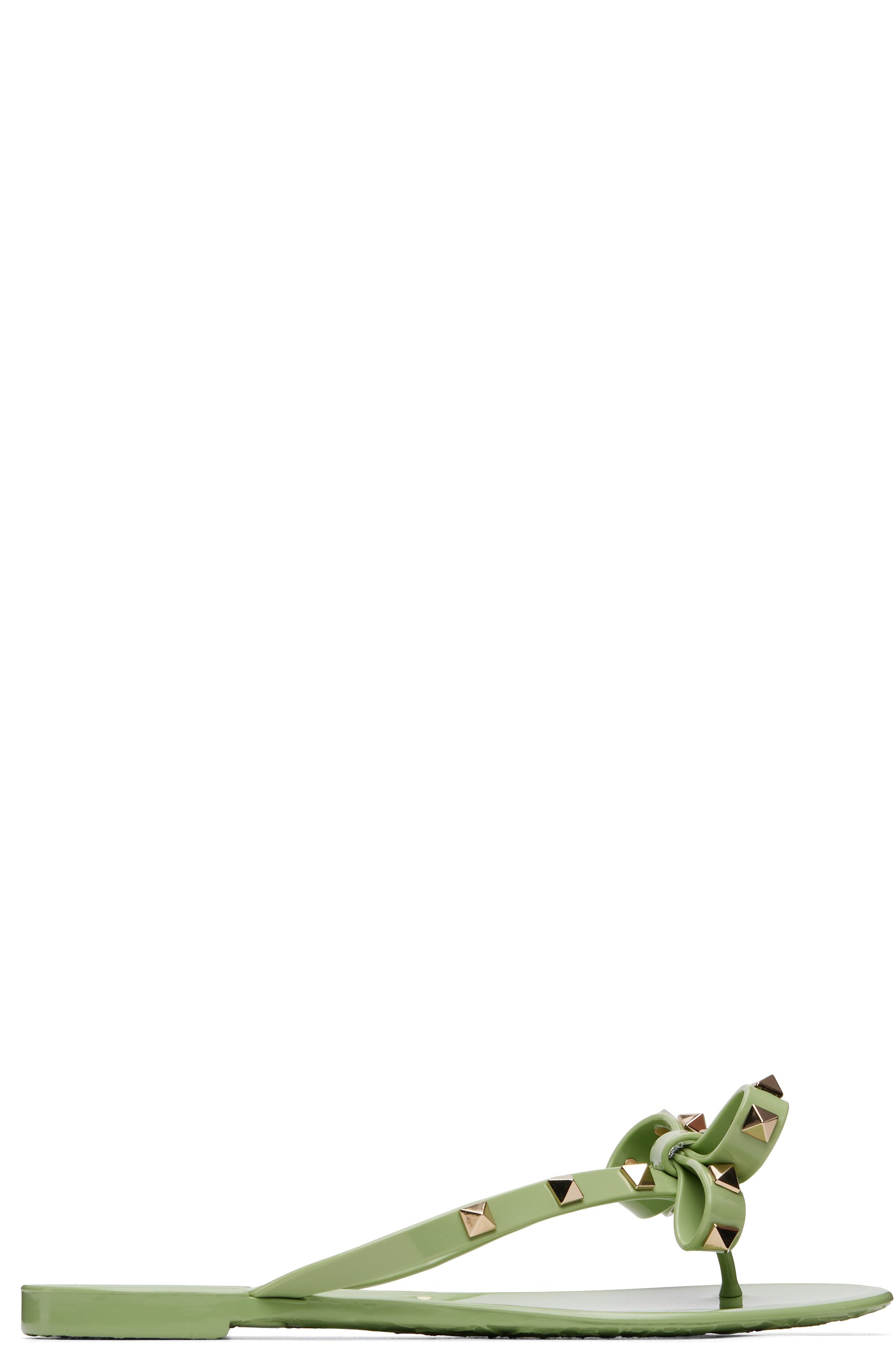 Valentino Garavani - Green Thong Rockstud Sandals