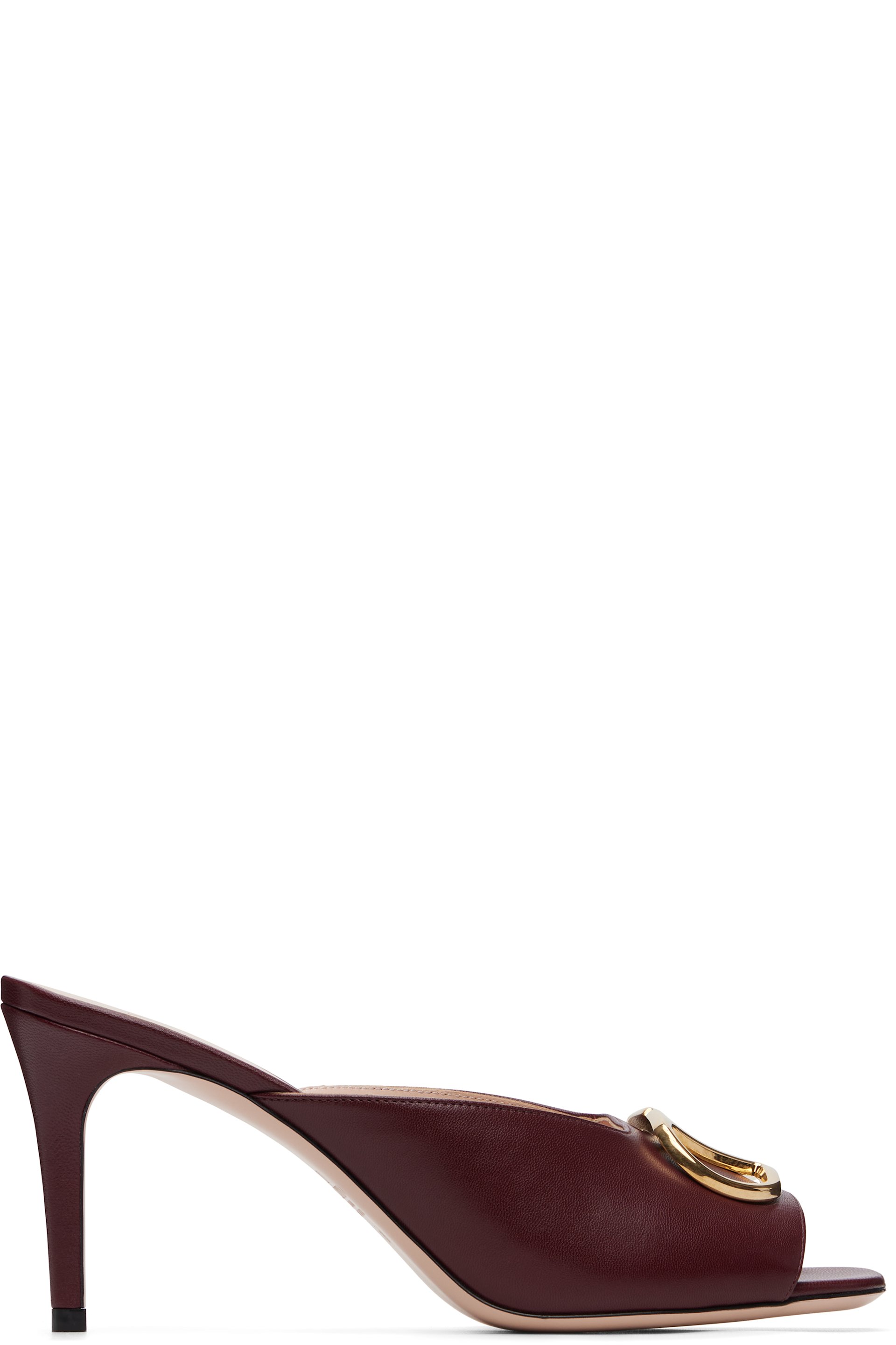 Valentino Garavani - Burgundy VLogo Signature Heeled Sandals