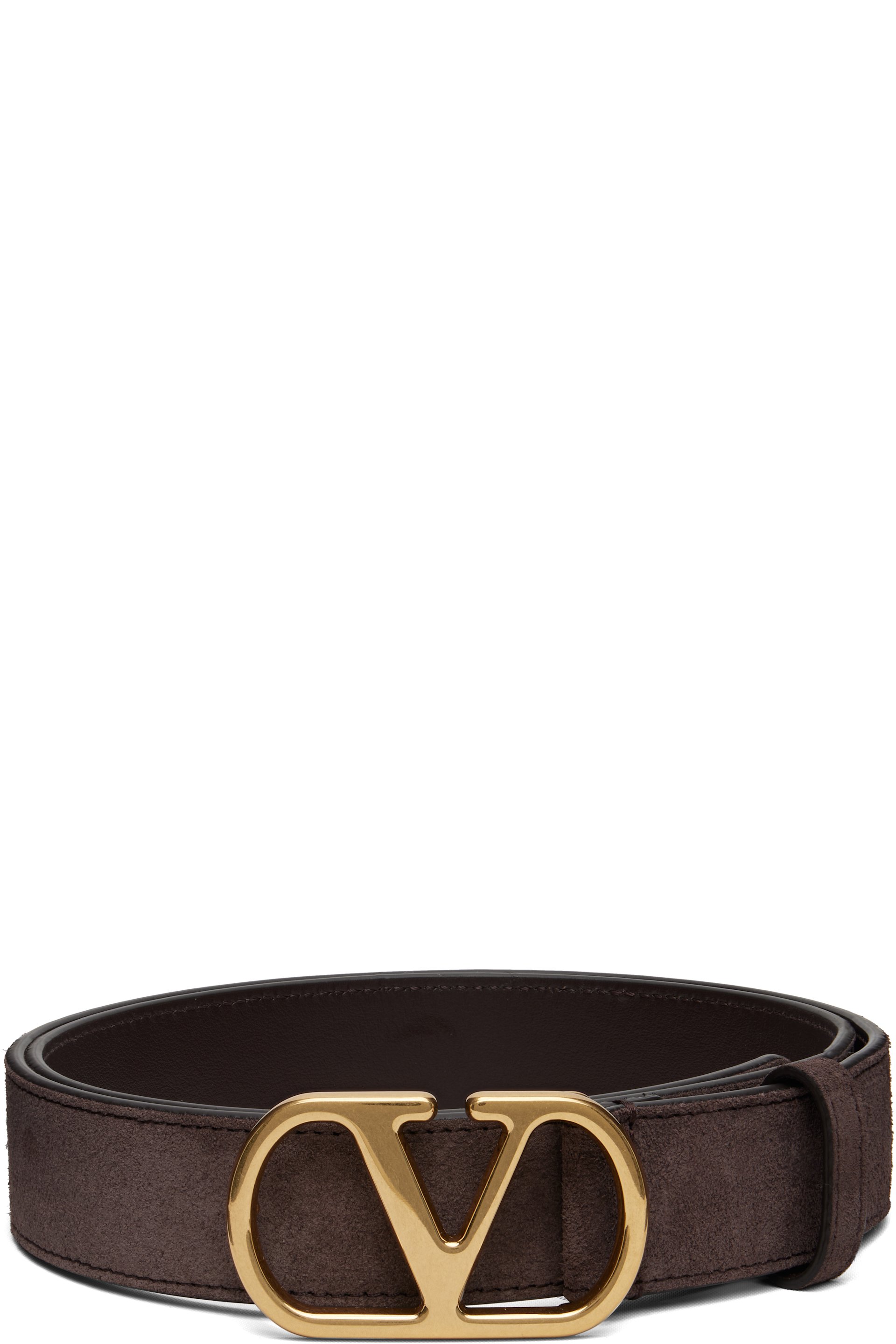 Valentino Garavani - Brown VLogo Signature Suede Belt