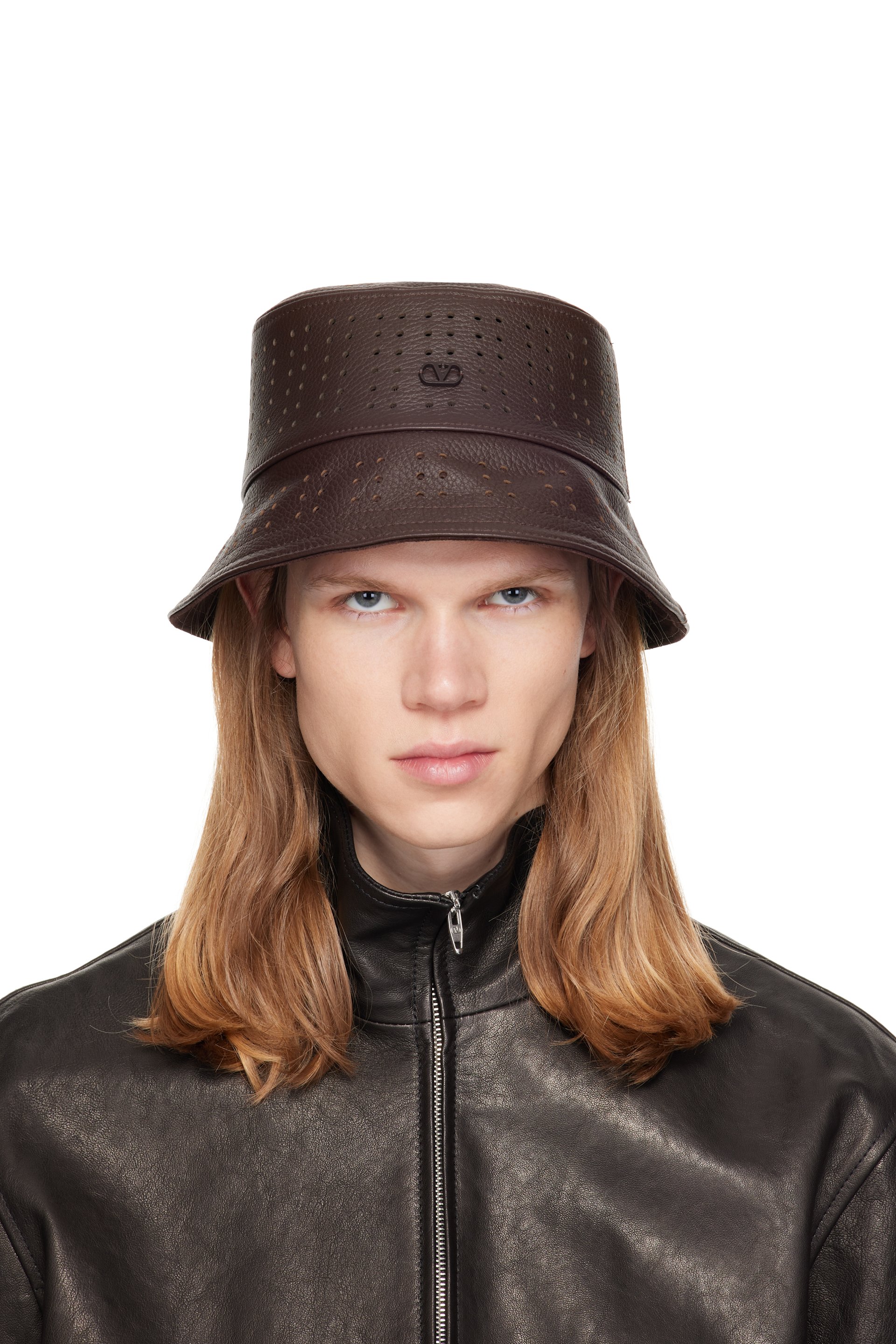Valentino Garavani - Brown VLogo Signature Holed Bucket Hat