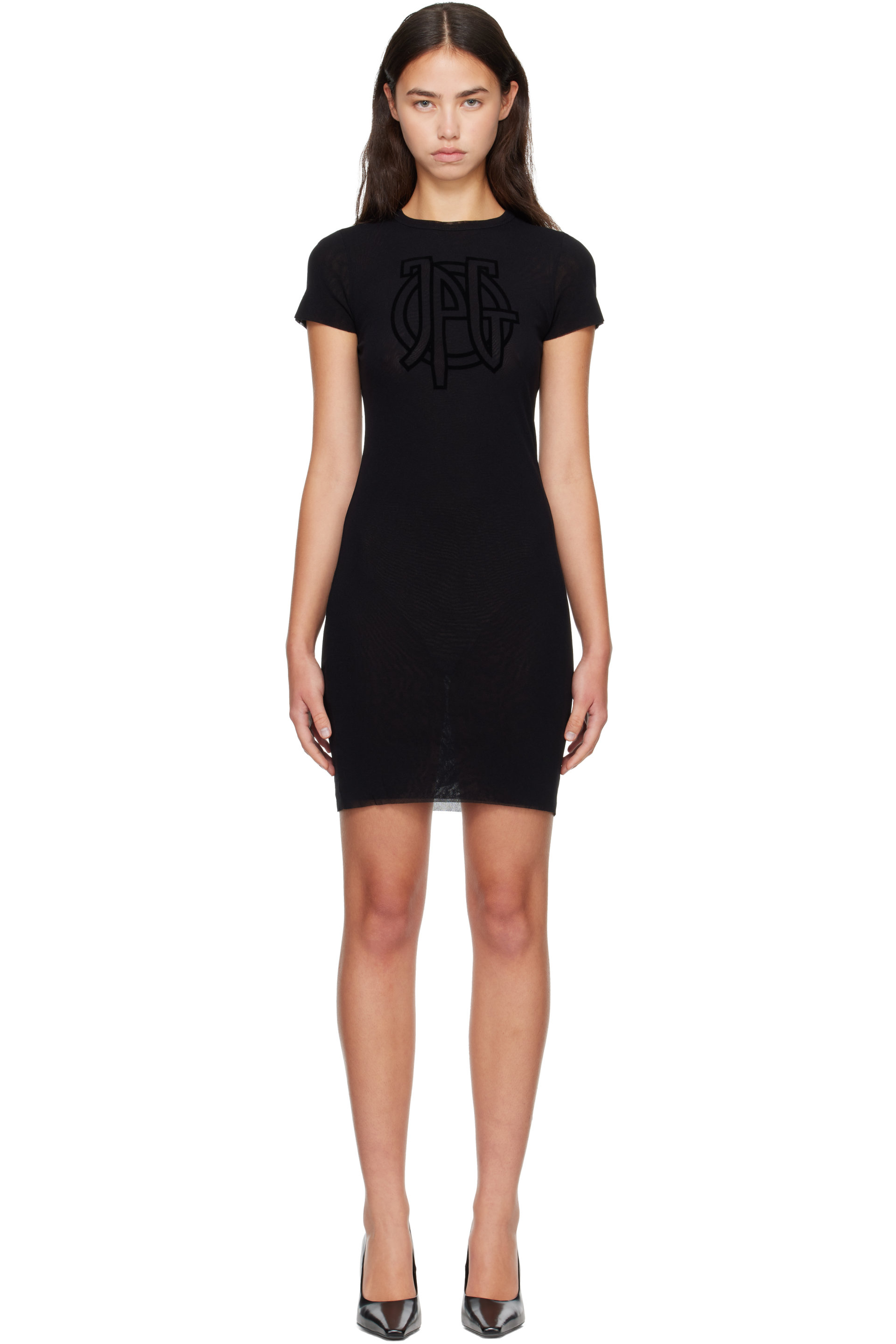 Jean Paul Gaultier - Black ' The JPG Logo Baby Tee' Minidress