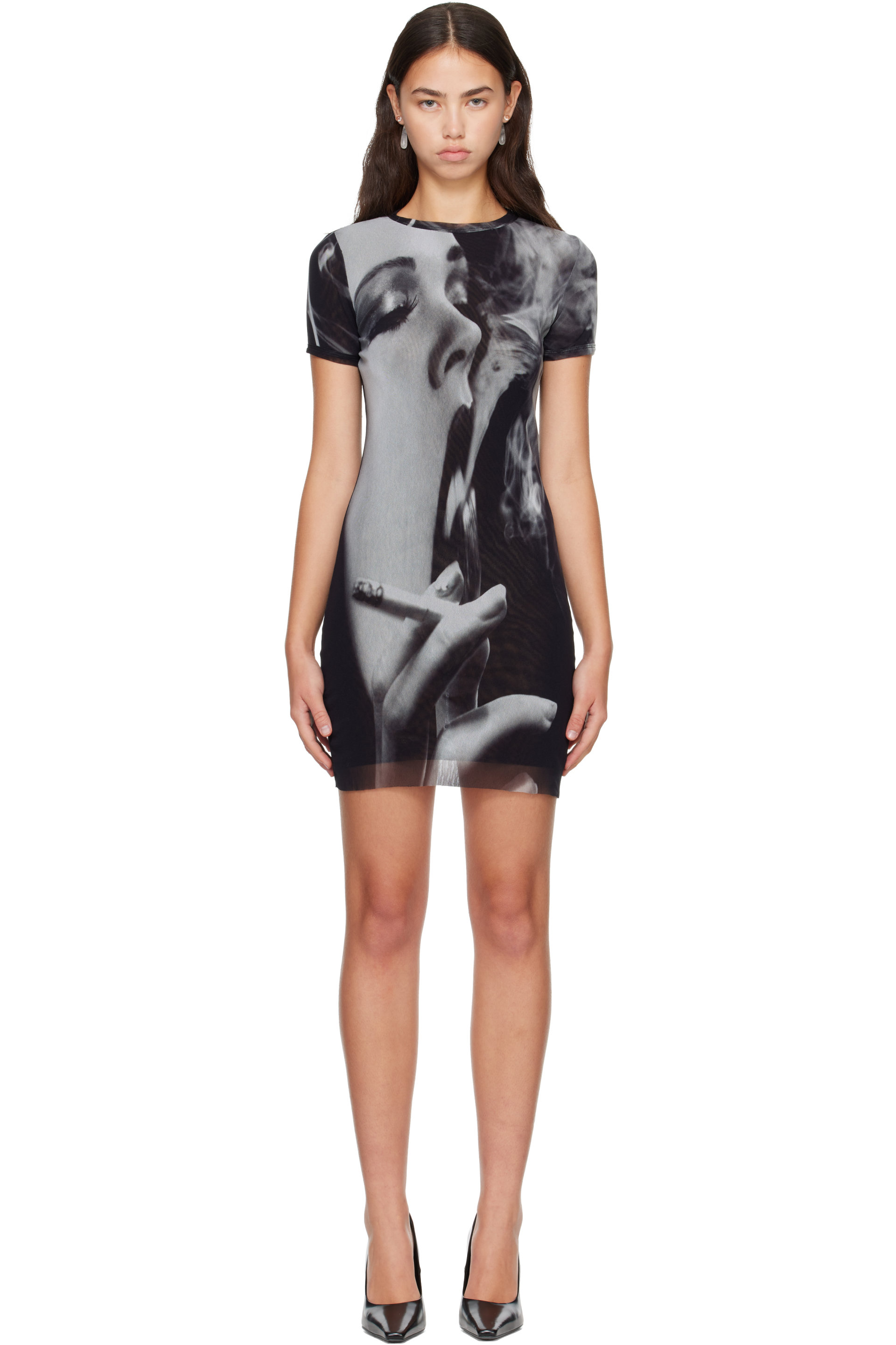 Jean Paul Gaultier - Black & Gray 'The Smoking Women Short' Minidress