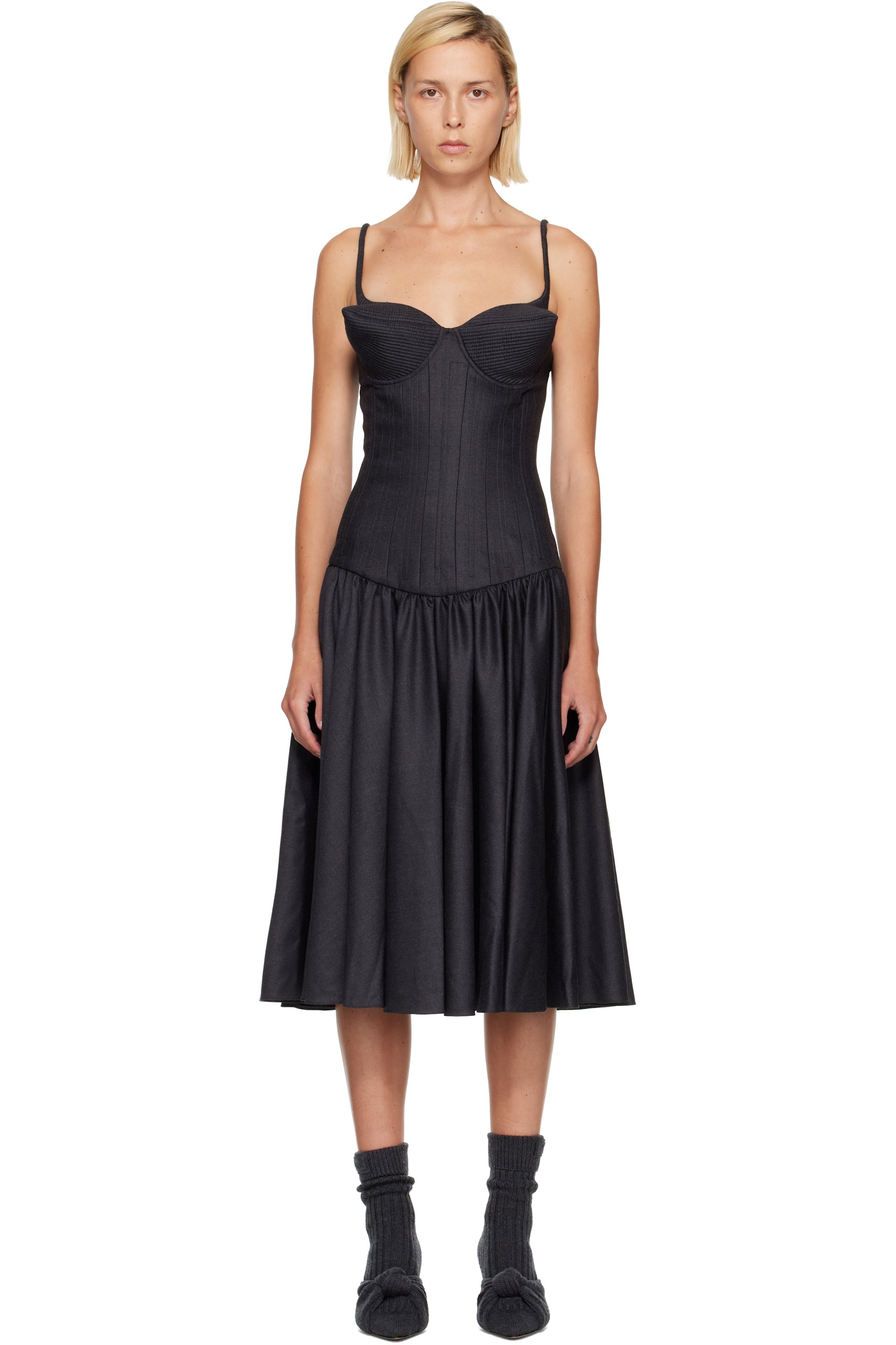 Jean Paul Gaultier - Black 'The Conical' Midi Dress