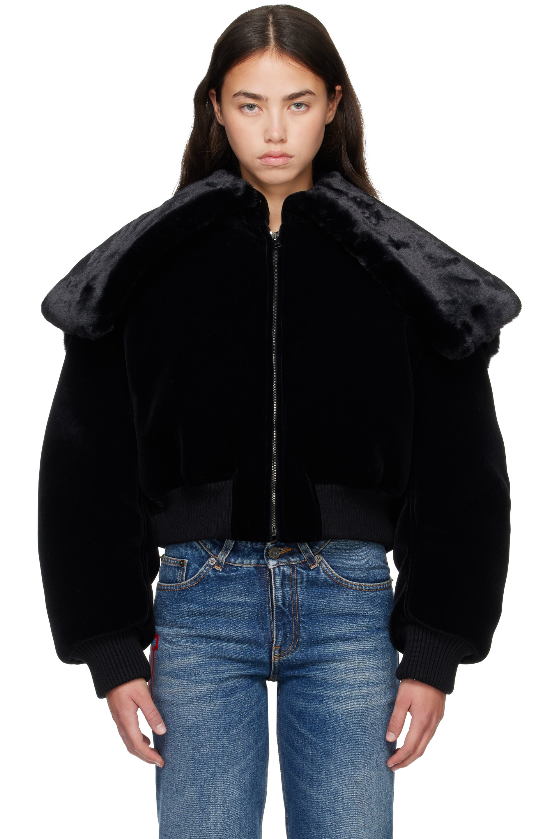 Jean Paul Gaultier - Black 'The Fur' Bomber Jacket