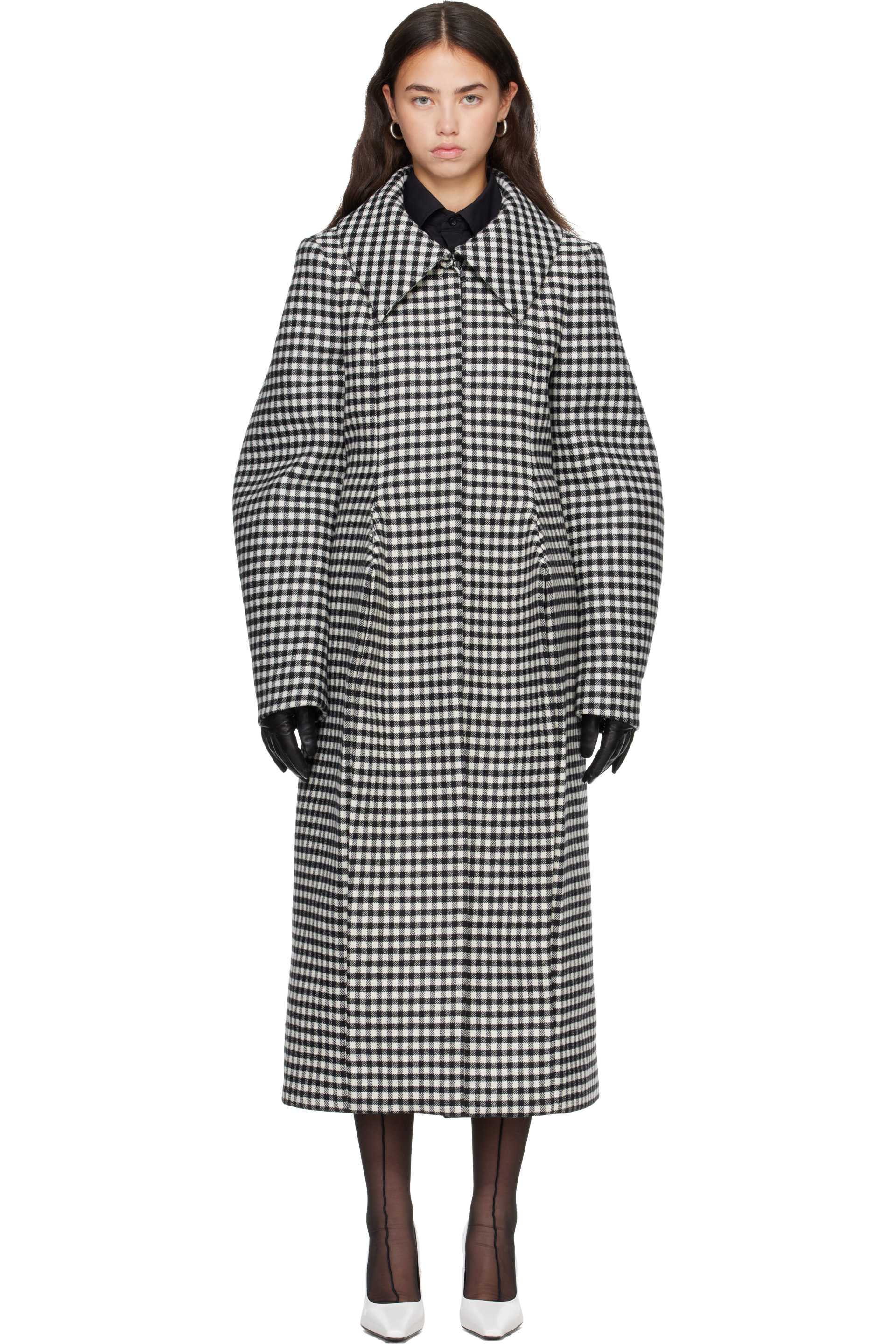 Jean Paul Gaultier - Black & White ' The Pleated' Coat