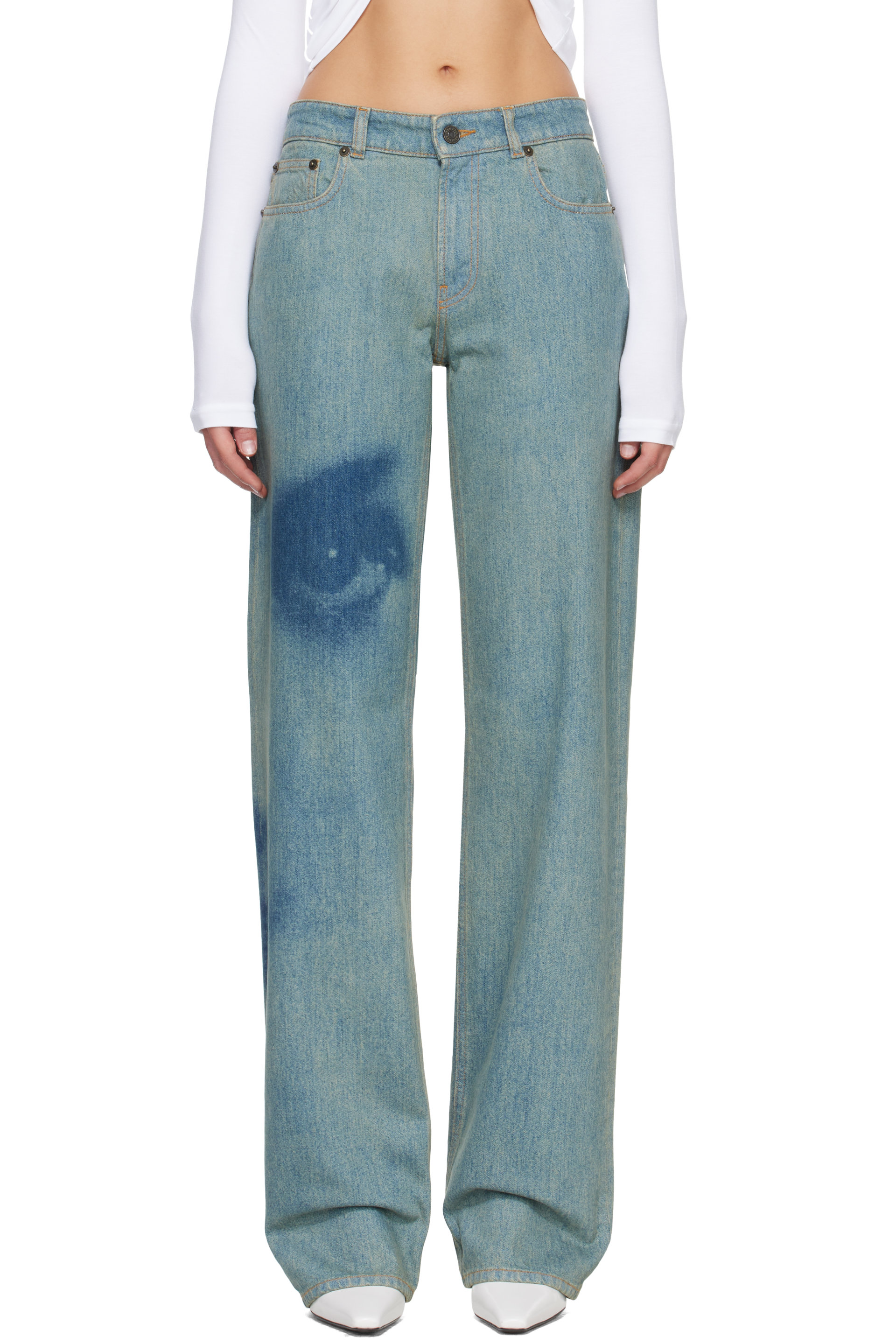 Jean Paul Gaultier - Blue 'The Face Denim' Jeans