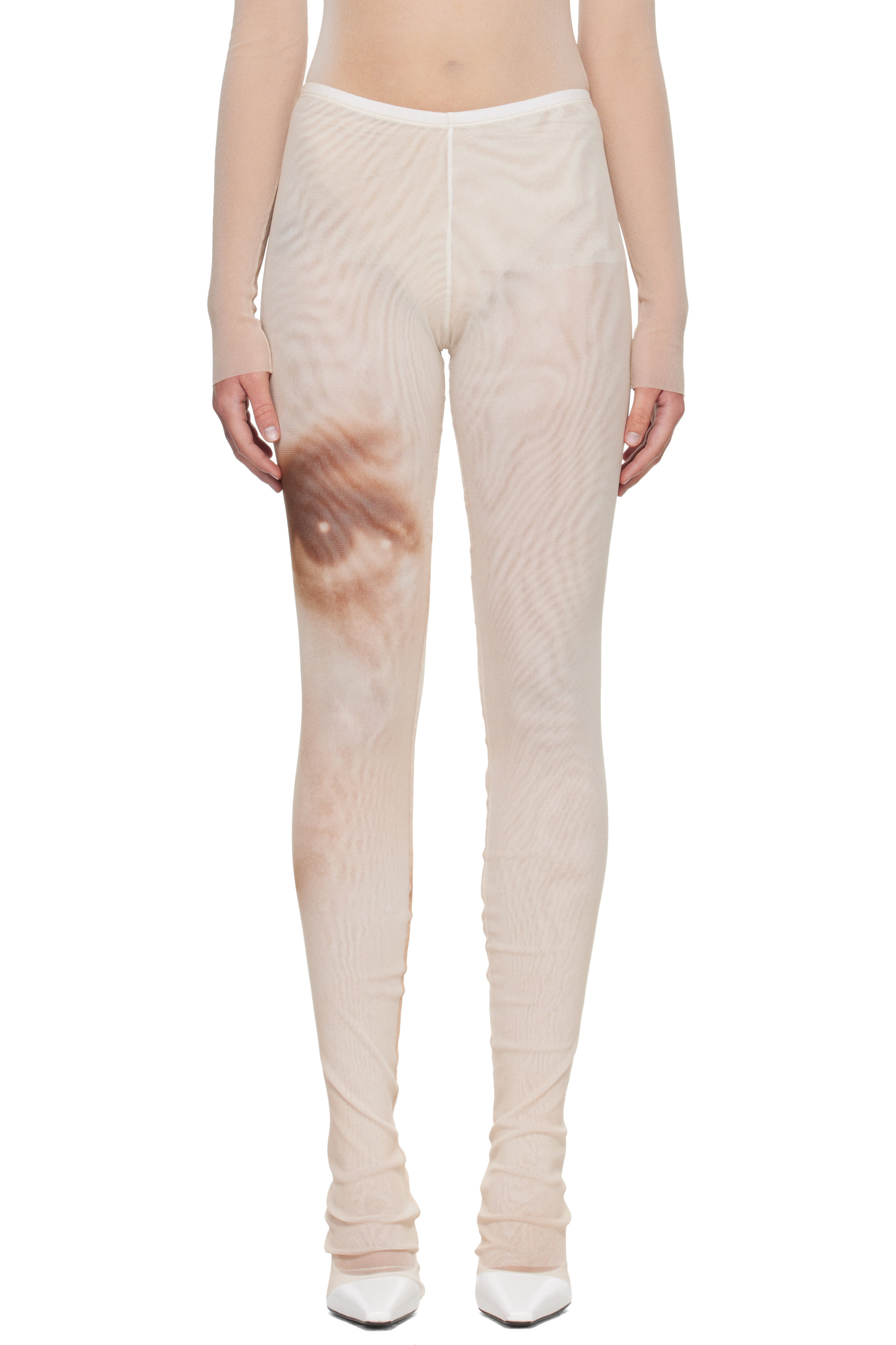 Jean Paul Gaultier - Beige 'The Face' Leggings