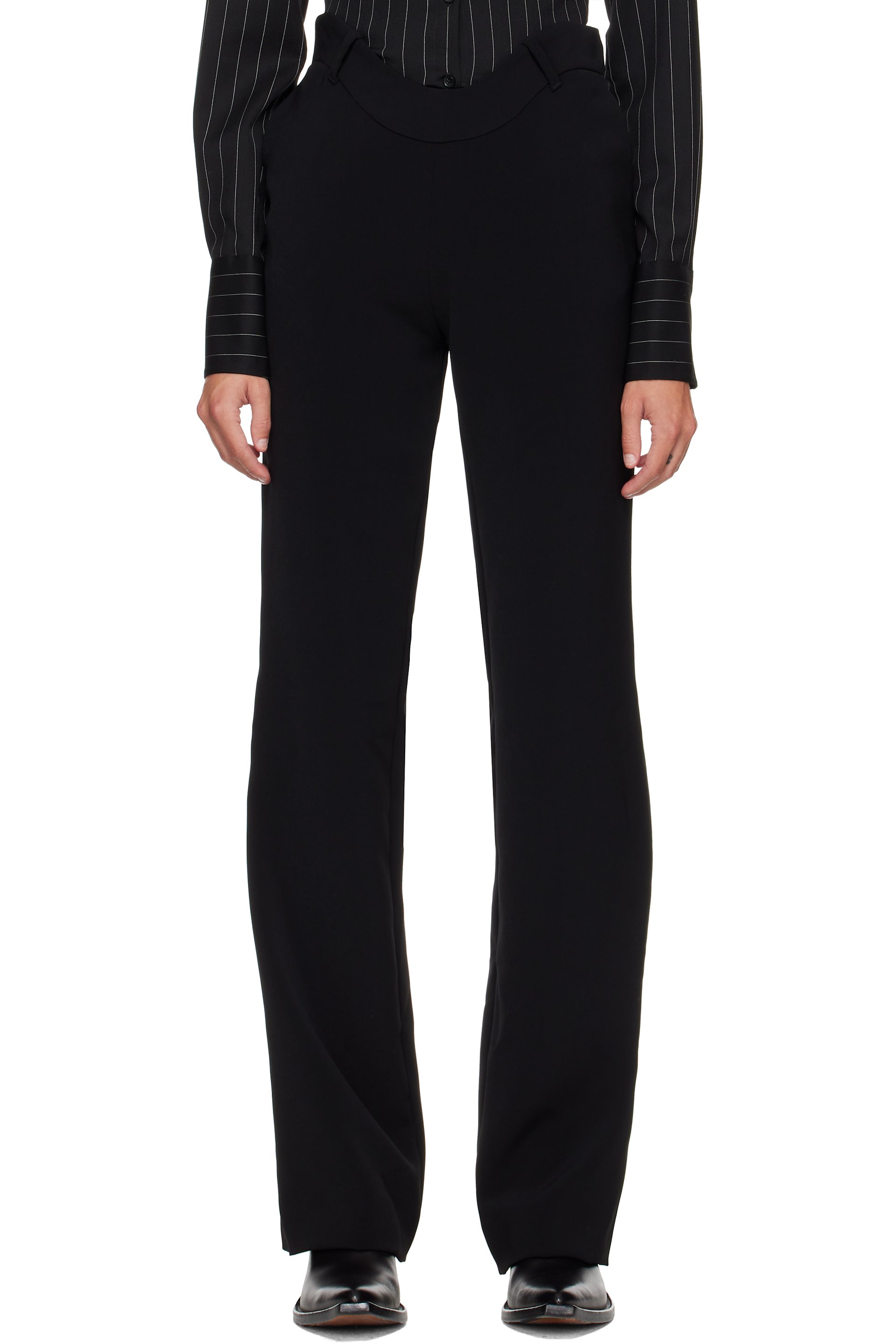 Jean Paul Gaultier - Black 'The Black Curved Tailored' Trousers